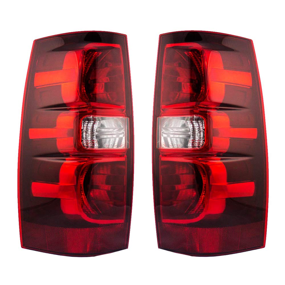OE Style Replacement Rear Brake Tail Lights Assemblies for 2007-2014 Chevy Tahoe & Suburban - Left Driver & Right Passenger Side Pair - Durable LED Lights for Enhanced Safety & Style - Perfect for Night Driving, Off-Roading & Car Customization