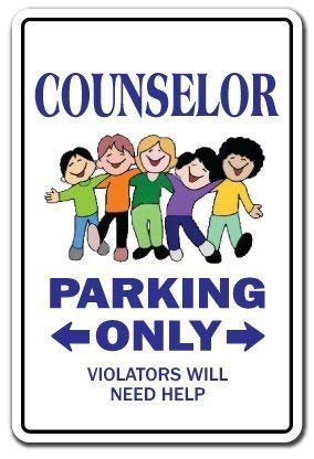 Vintage Metal Tin Sign - Raul Moody Counselor Parking Mental Health Therapy Office Decor 11.8