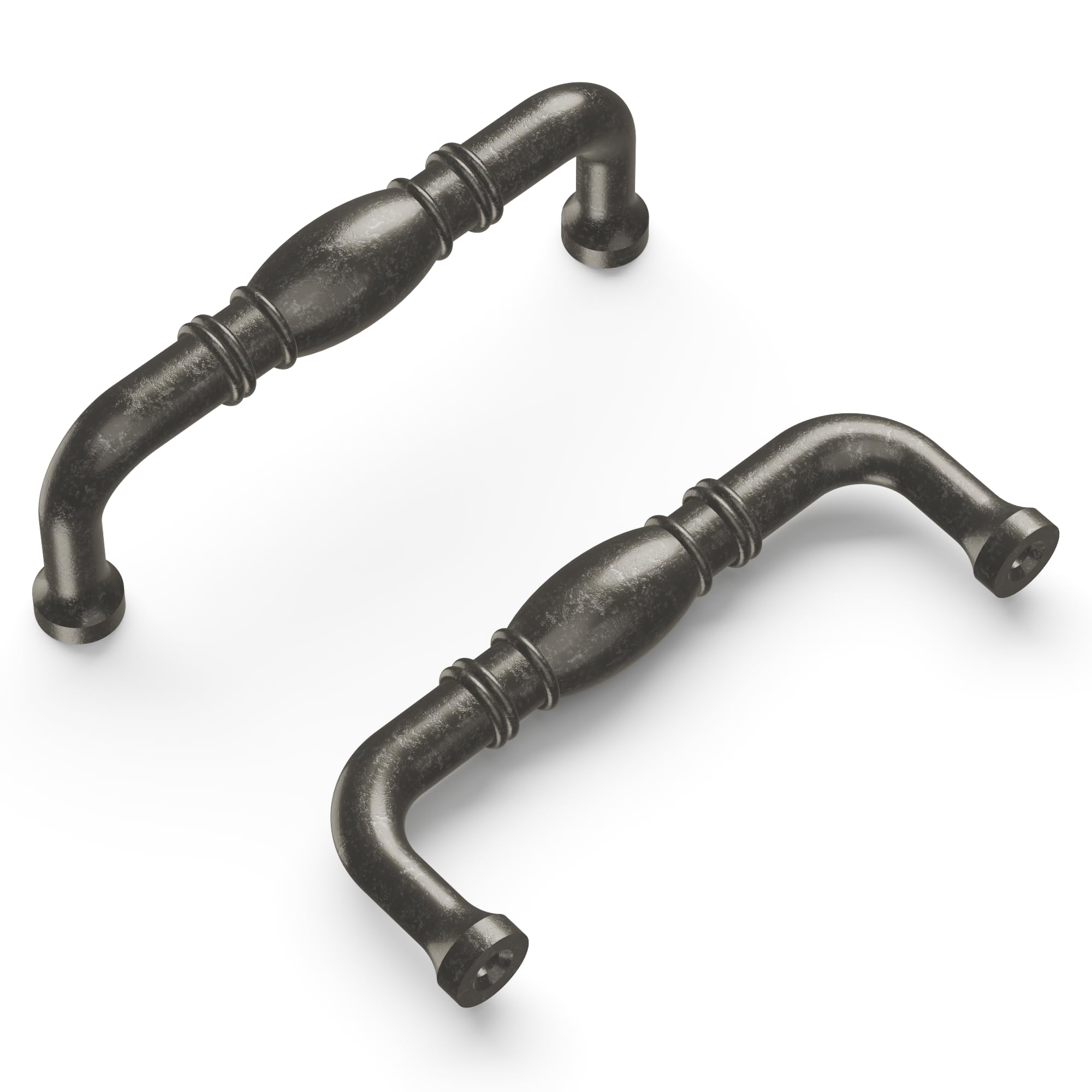 Hickory Hardware 1 Pack Solid Core Kitchen Cabinet Pulls - Luxury Black Nickel Cabinet Handles for Doors & Dresser Drawers (3 Inch Hole Center, Williamsburg Collection) - Perfect for Modern Kitchens, Bathroom Vanities & Furniture Upgrades