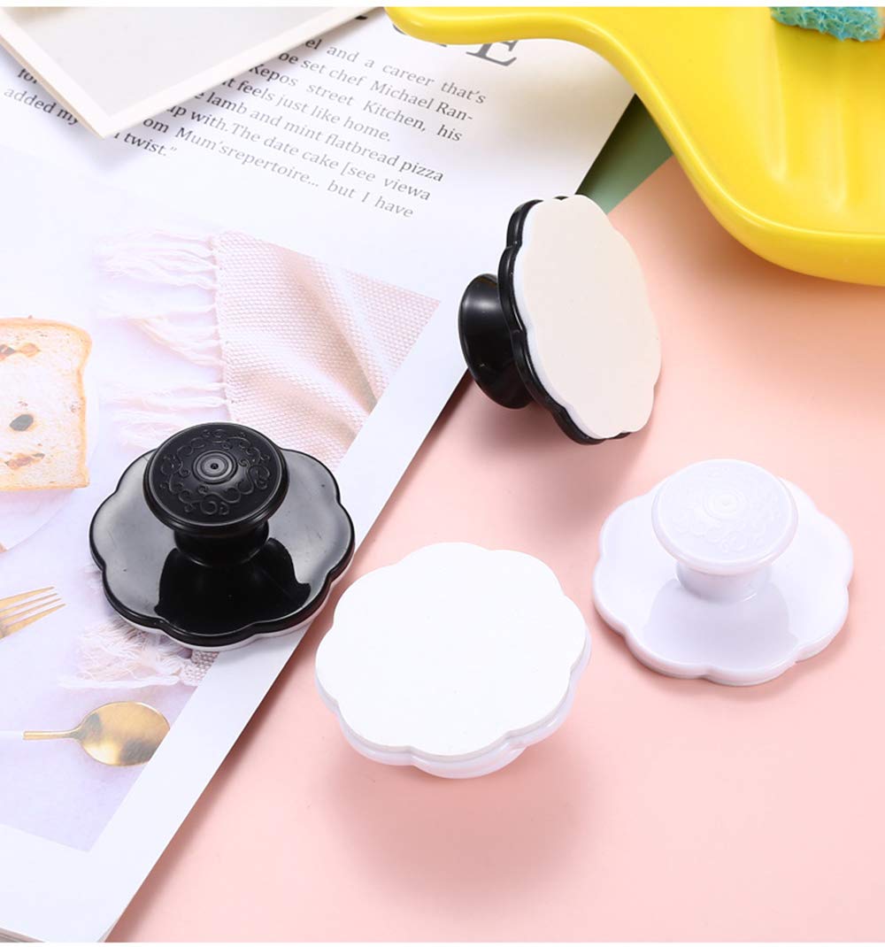 6 Pack Self-Adhesive Drawer Knobs - No Drill Cabinet Handles, Easy Install Pulls for Kitchen Cabinets, Drawers, Windows - Convenient Stick-On Handles (White) - Perfect for Elderly & Kids Friendly Home Organization