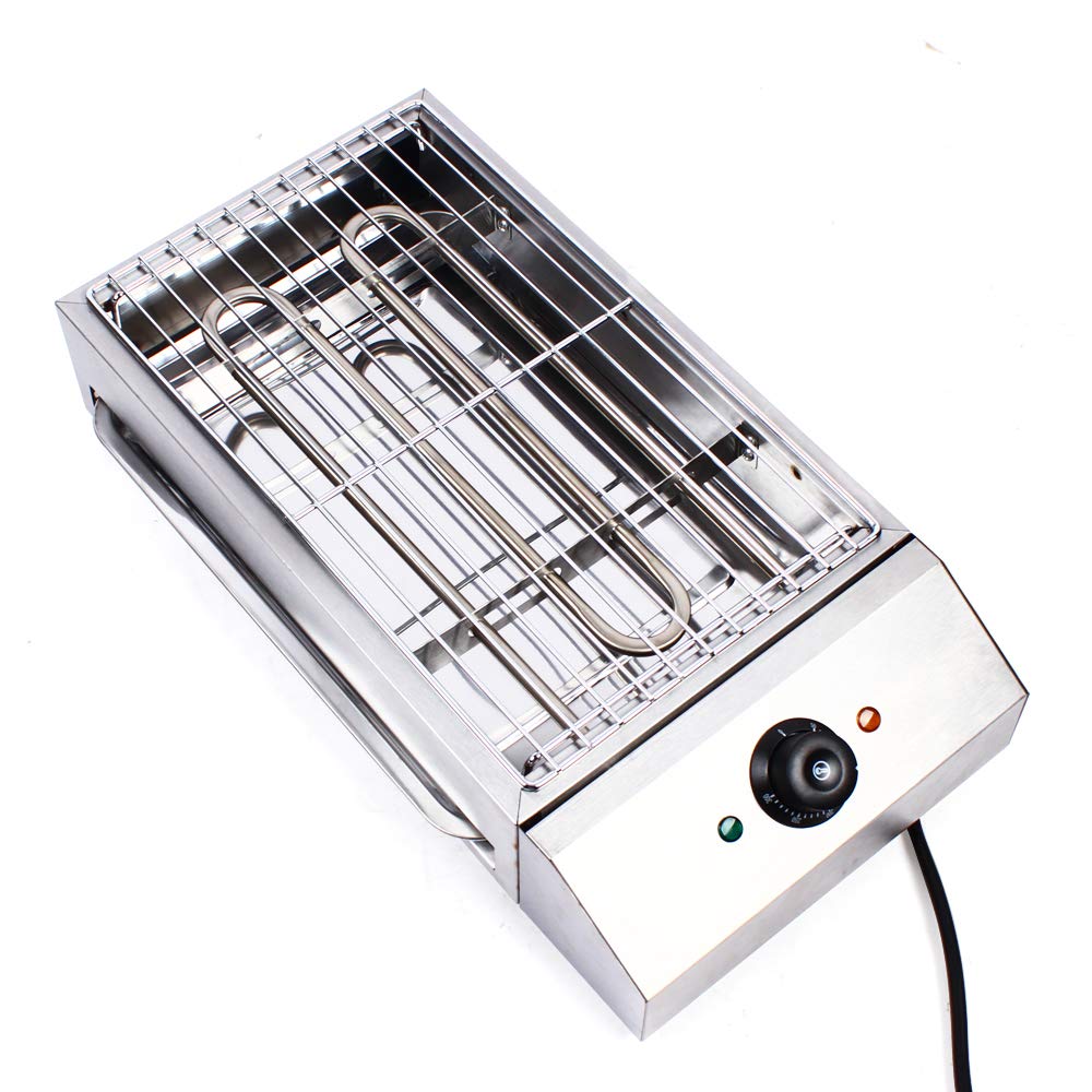 DYRABREST 2800W Commercial Smokeless Indoor Grill - Stainless Steel Electric BBQ Grill with Drip Tray & Annular Heating Tube - Perfect for Apartments, Restaurants, and Smoke-Free Home Cooking (Style 1)