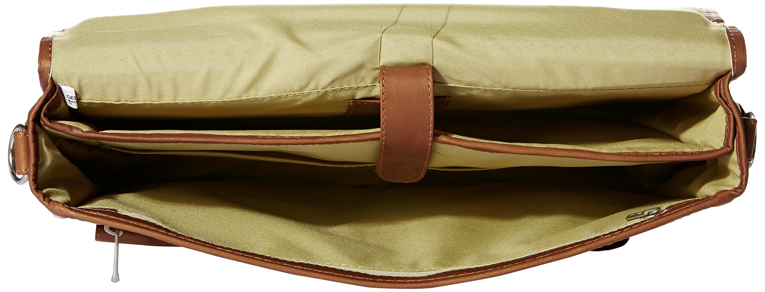 Premium Double Loop Expandable Laptop Briefcase - Saddle Brown Leather Business Bag for 15.6