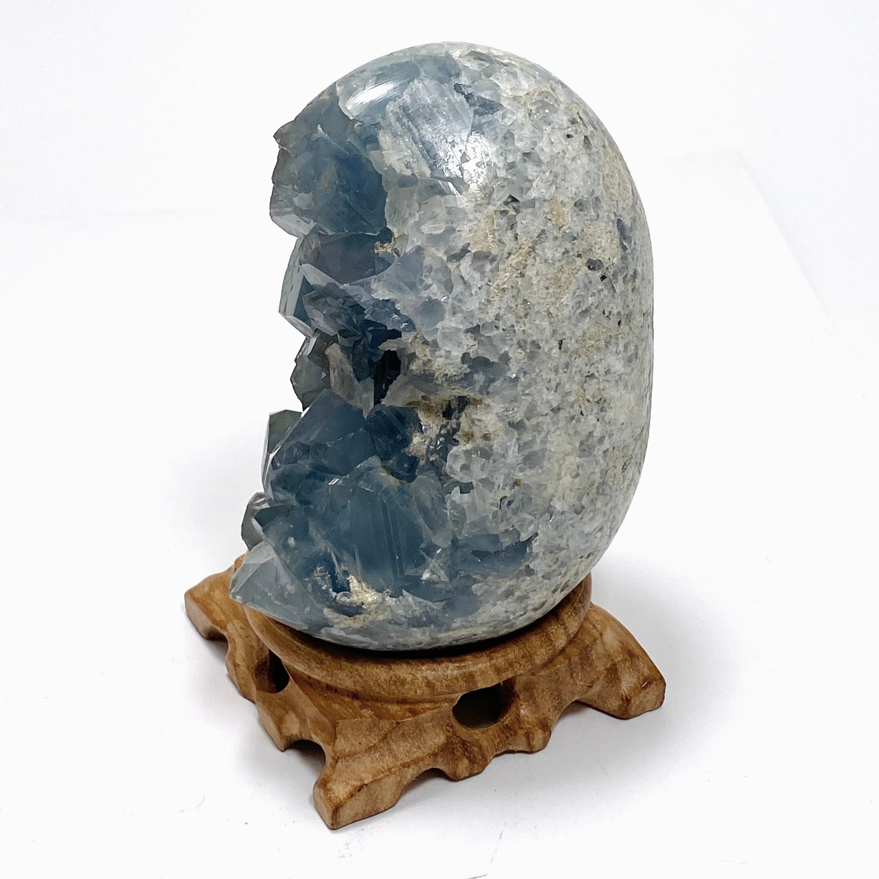 Natural Celestite Egg Healing Crystal - Madagascar CR3716 for Meditation, Reiki, and Home Decor
