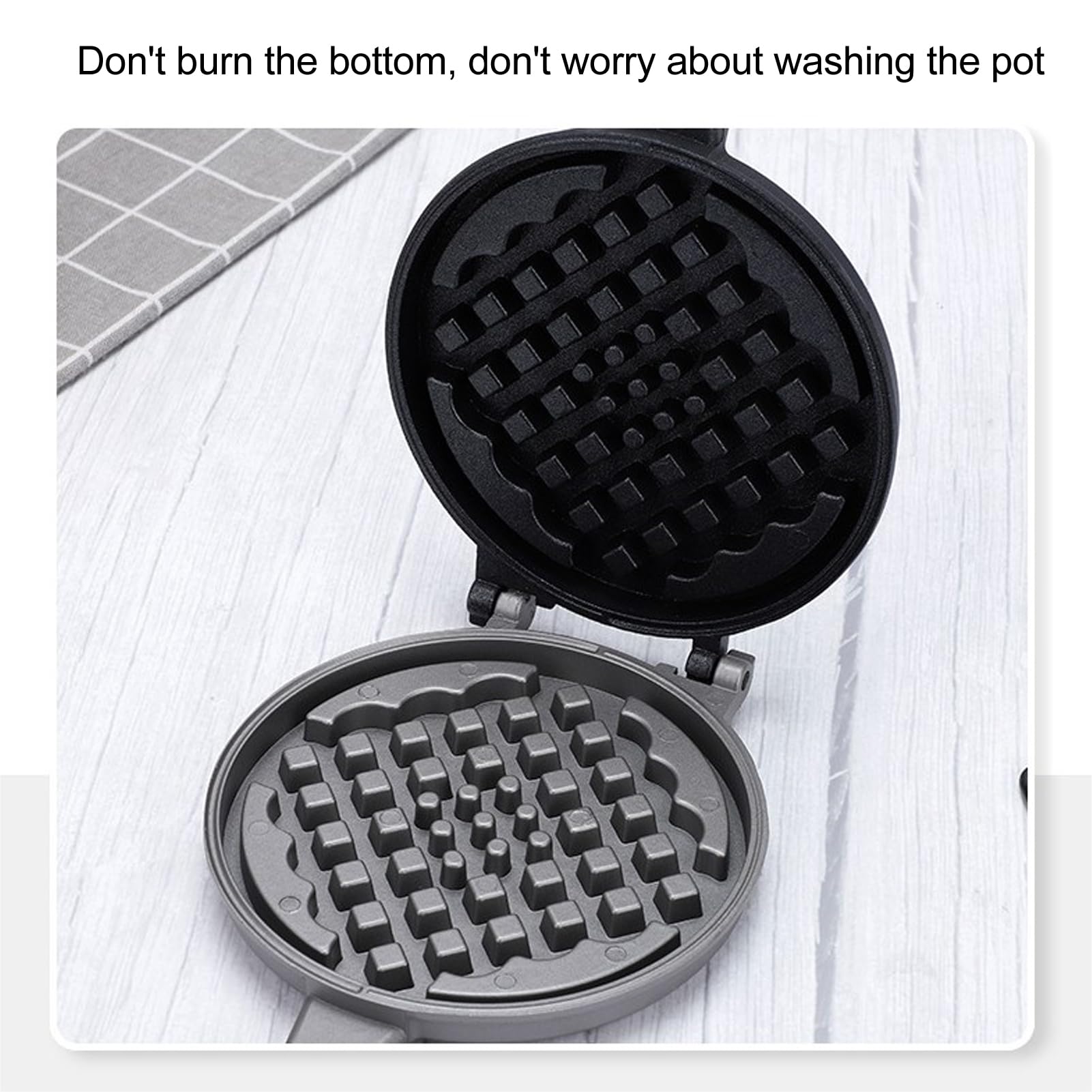 **Nonstick Waffle Maker Pan - Even Heat Distribution, Aluminum Alloy Stovetop Waffle Iron with Removable Handle - Perfect for Waffles, Sandwiches & Breakfast Toasting at Home**