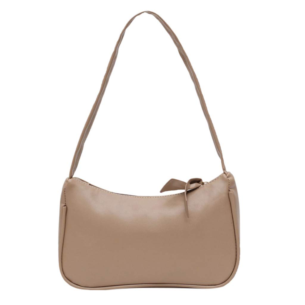 Stylish Women's Tote Shoulder Bag - Crossbody Purse with Zip Closure, Solid Color Handbag for Ladies (Khaki) | Perfect for Work, Travel & Everyday Use