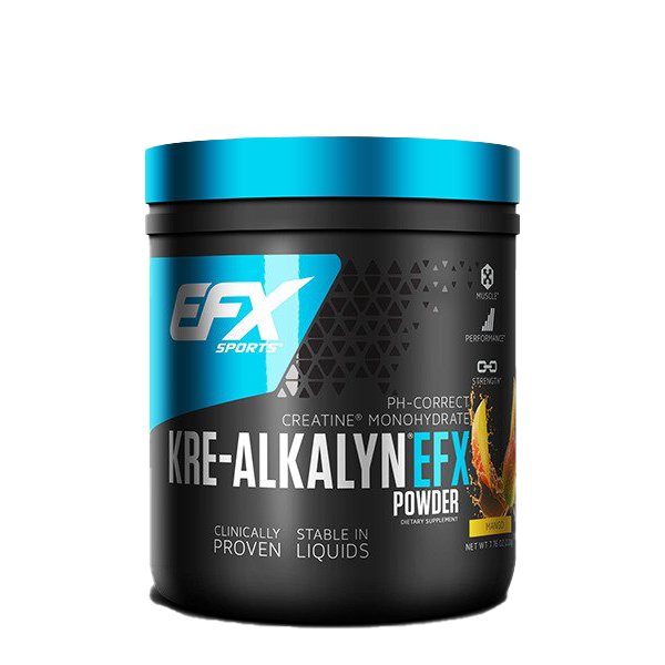 EFX Sports Kre Alkalyn EFX Powder - 220g Mango Flavor | Premium Creatine Supplement for Muscle Growth & Recovery | Ideal for Athletes, Bodybuilders & Fitness Enthusiasts