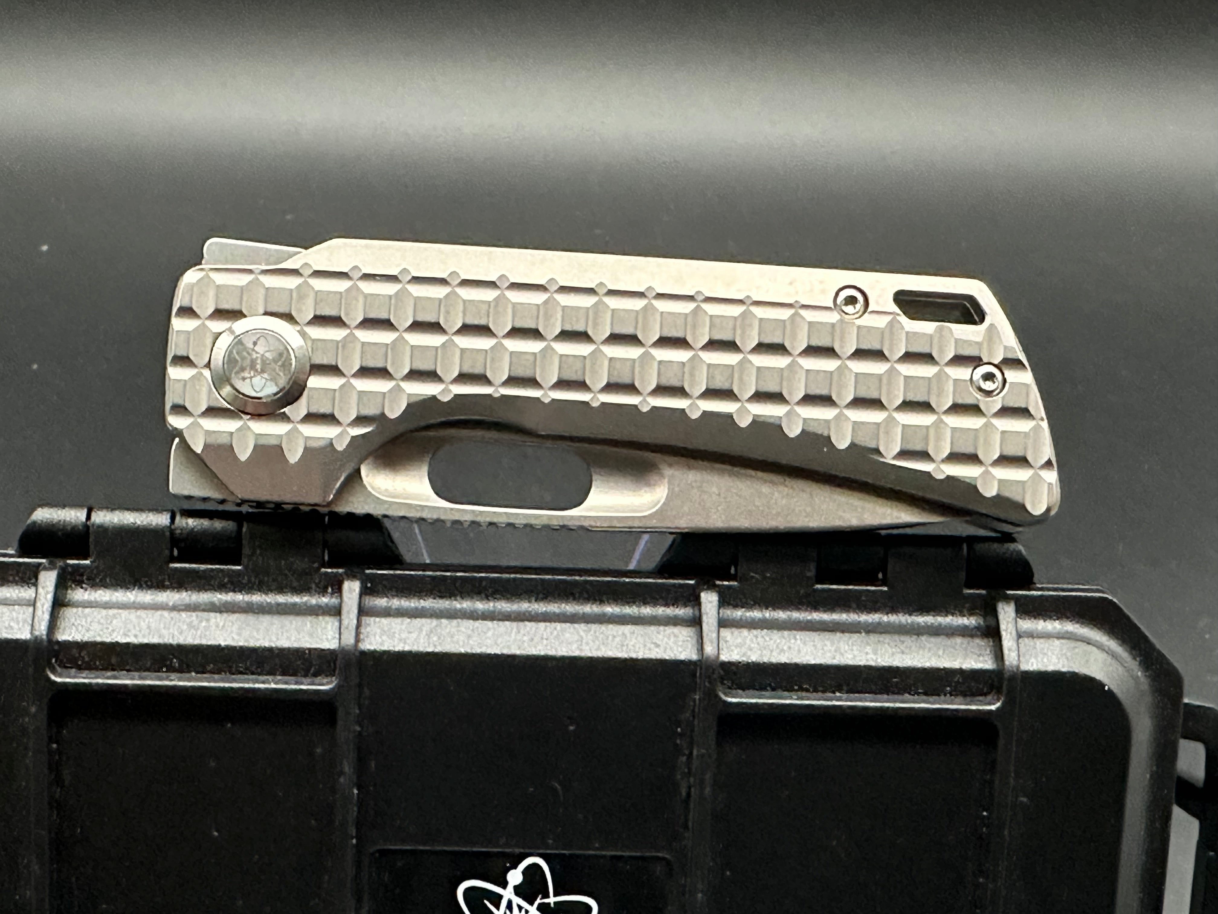 EMPEDC Nymble T 3.1 Pocket Knife - M390 Premium Steel Blade, Stonewashed Titanium Handle - EDC Gear for Outdoor Camping, Hiking & Everyday Carry