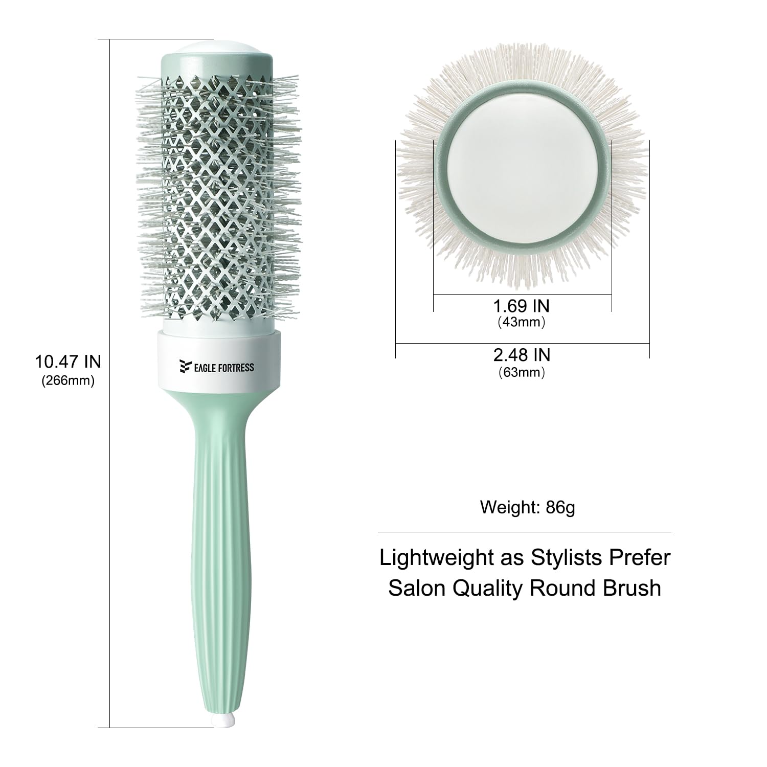Professional Ceramic Ionic Round Hair Brush for Blow Drying & Styling - 1.69 Inch Volumizing Blowout Brush with Innovative Bristle Design for Bangs, Smoothing & Salon-Quality Results - Perfect for Home Use & Professional Styling