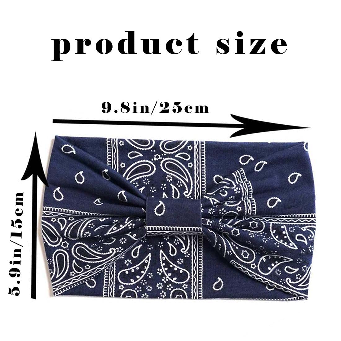 3PCS Boho Bandeau Headbands - Wide Knot Stretch Elastic Floral Printed Hairbands for Women & Girls | Yoga, Workout, Sports & Fashion Accessories | Stylish Fabric Turban Headwraps & Hair Accessories