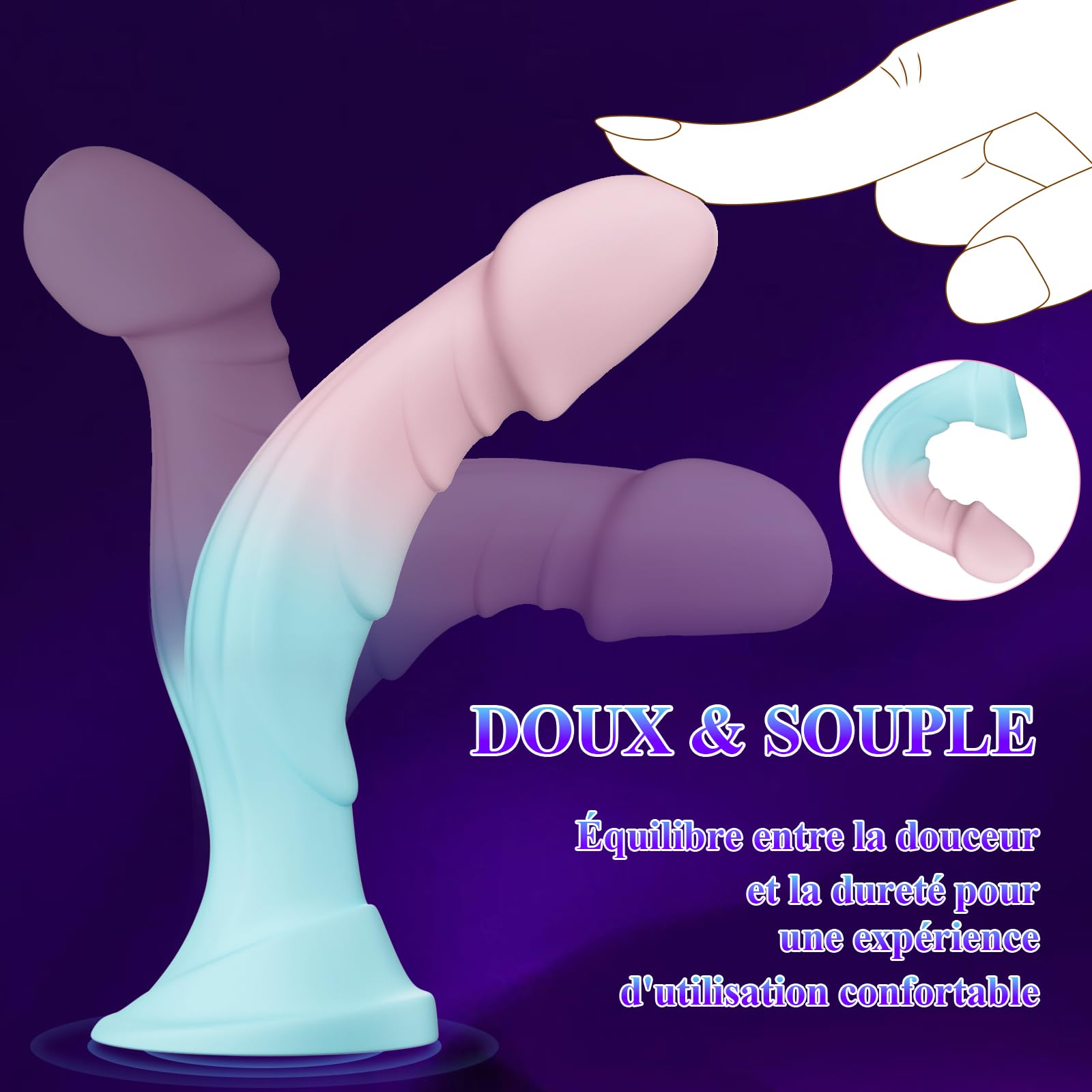7.5 Inch Realistic Silicone Dildo with Suction Cup - 9 Powerful Vibration Modes, Anal & Clitoral Stimulation Sex Toy for Women & Couples - Perfect for Solo Play, Couples Intimacy & BDSM Exploration