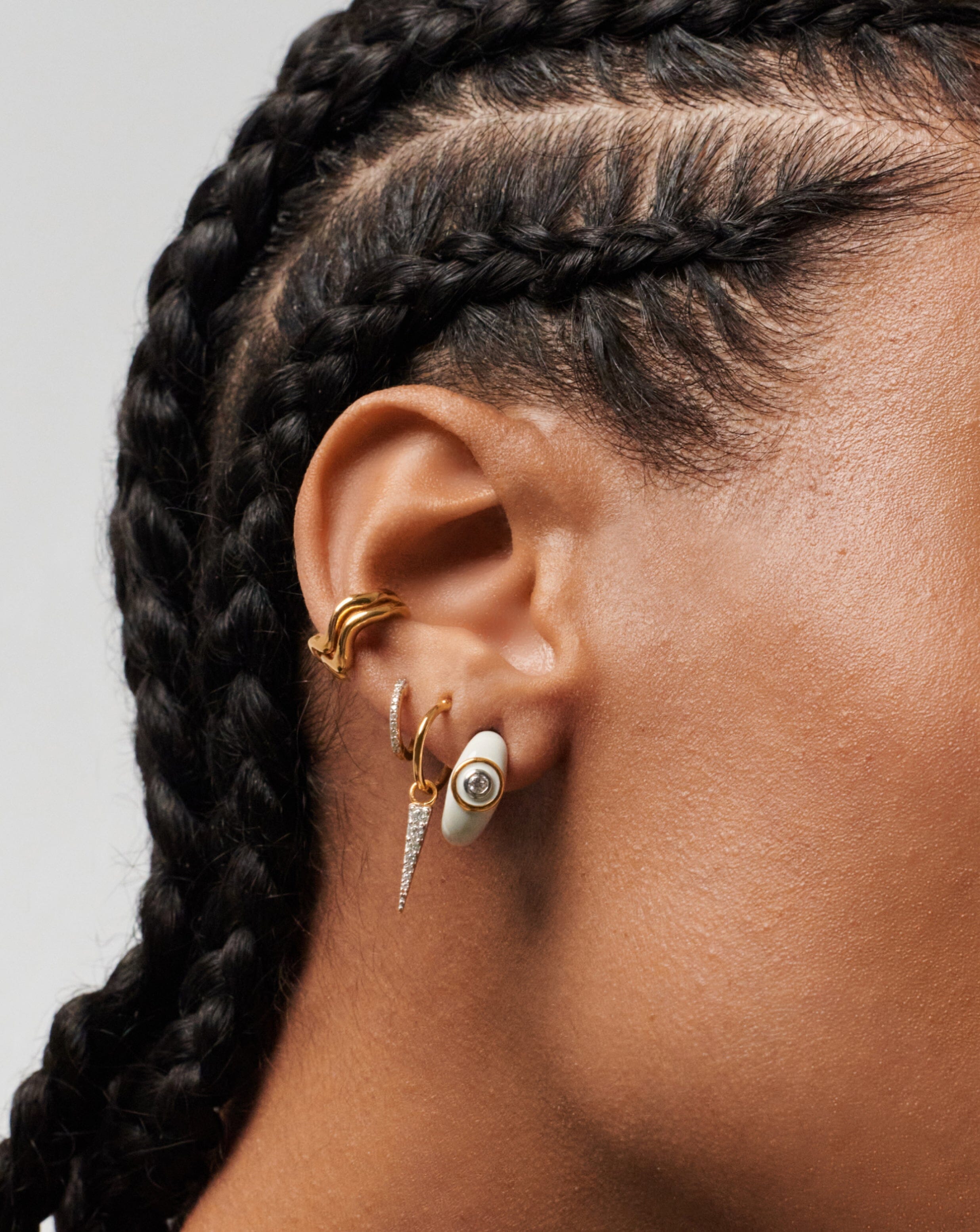 Enamel & Stone Dome Small Hoop Earrings - Dainty Boho Jewelry for Women, Hypoallergenic Fashion Earrings for Everyday Wear & Special Occasions