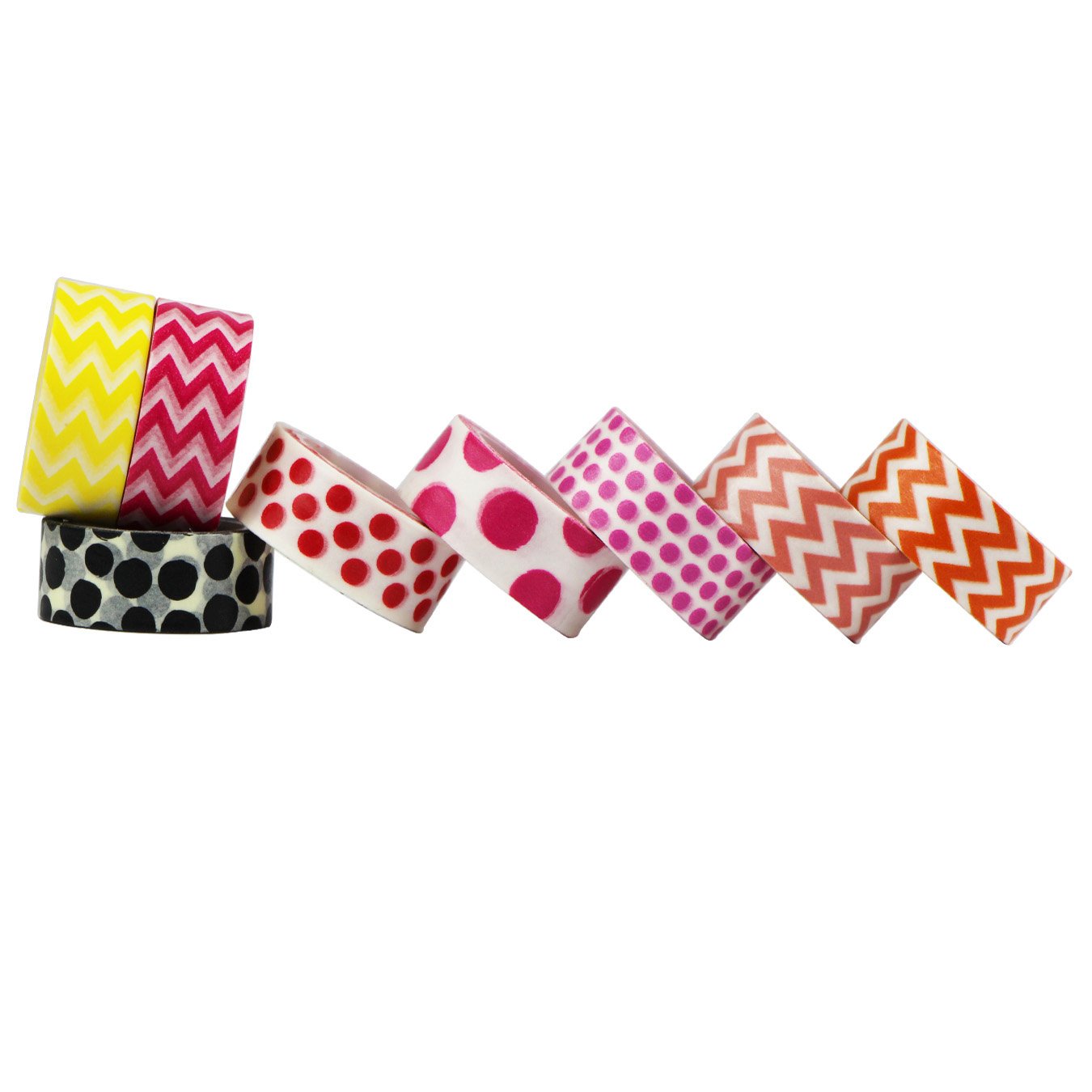 8pcs Dots & Arrows Washi Tape Set - Decorative Masking Tapes for Scrapbooking, DIY Crafts, Journaling, Gift Wrapping & Home Decor - Adhesive Paper Tape for Bullet Journals, Planners & Card Making (Pattern-2)