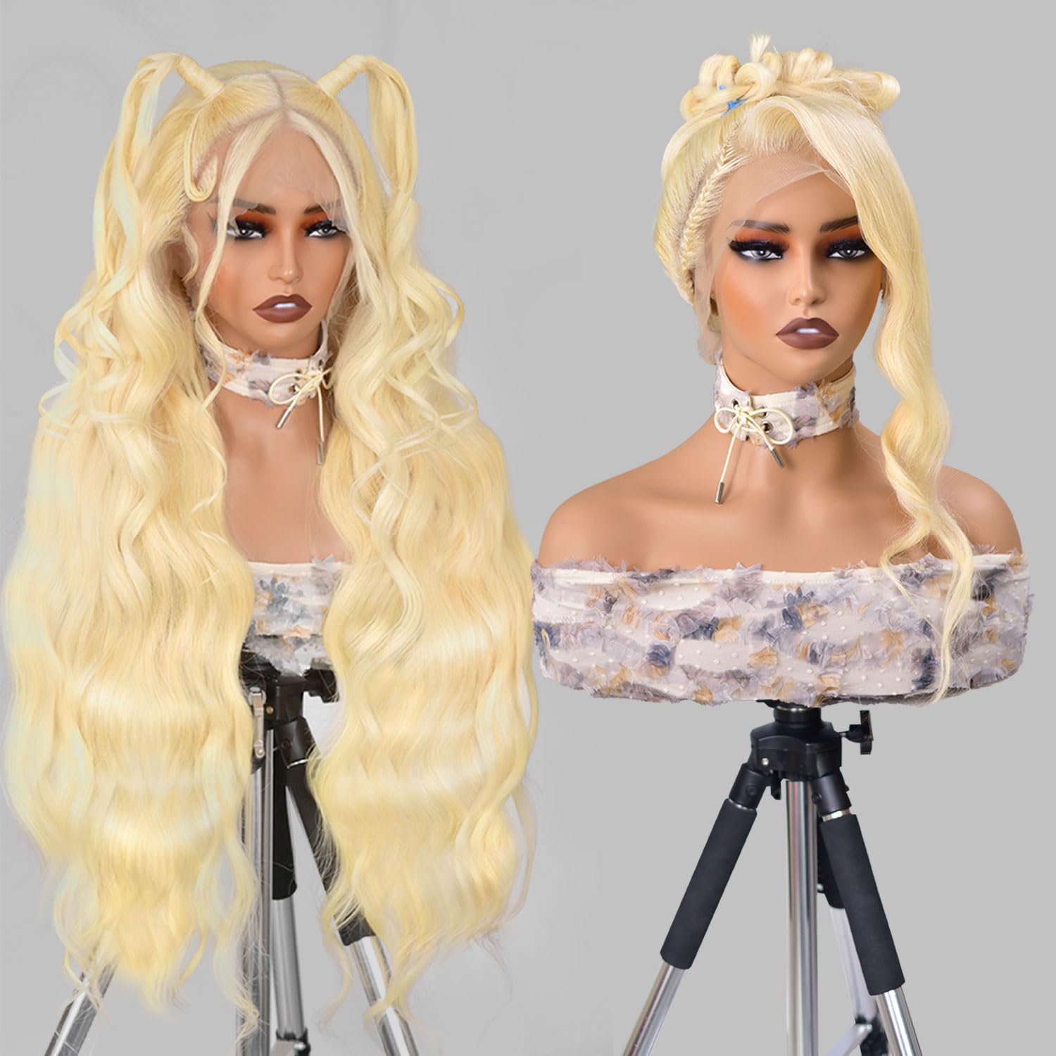 26 Inch 613 Blonde 360 Lace Front Wig Human Hair - 200% Density Body Wave Full Lace Wig with Pre Plucked Hairline & Bleached Knots | Perfect for Cosplay, Daily Wear & Special Occasions