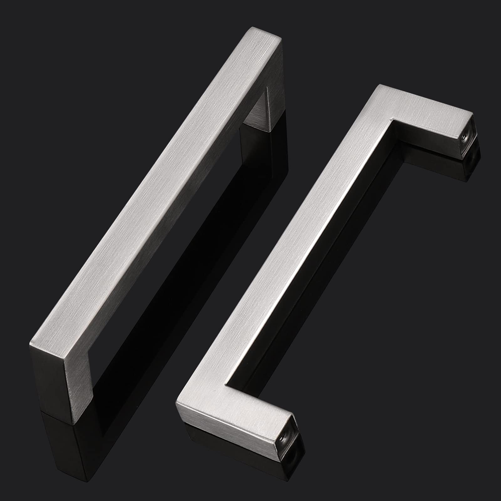 30 Pack 4 Inch (102mm) Brushed Nickel Square Bar Cabinet Pulls - Modern Kitchen Cabinet Handles & Drawer Pulls for Cabinets, Dressers, Wardrobes and Furniture Hardware