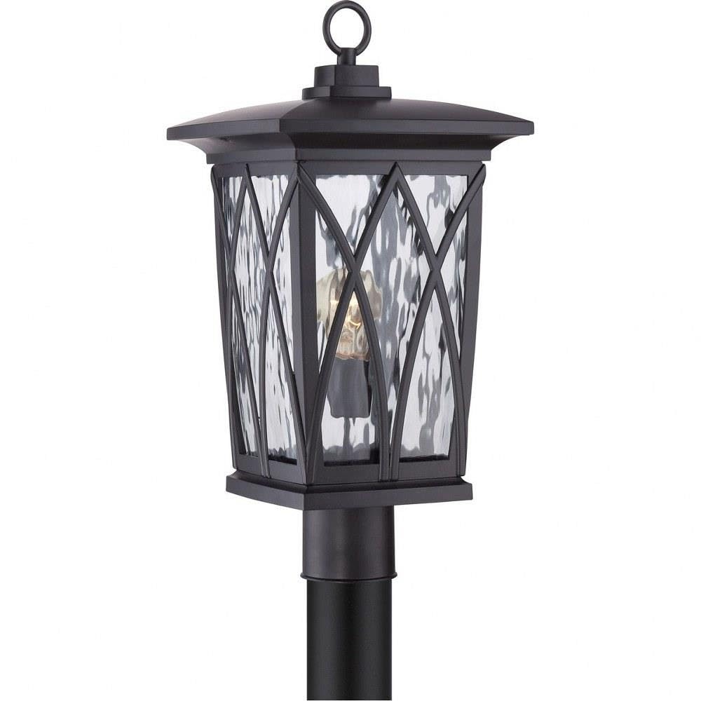 1 Light Outdoor Post Lantern - Transitional Style Black Exterior Light Fixture for Porch, Garden & Pathway - Weather-Resistant Outdoor Lighting (Model: 71-Bel-1809365) - Perfect for Entryway, Patio and Landscape Lighting