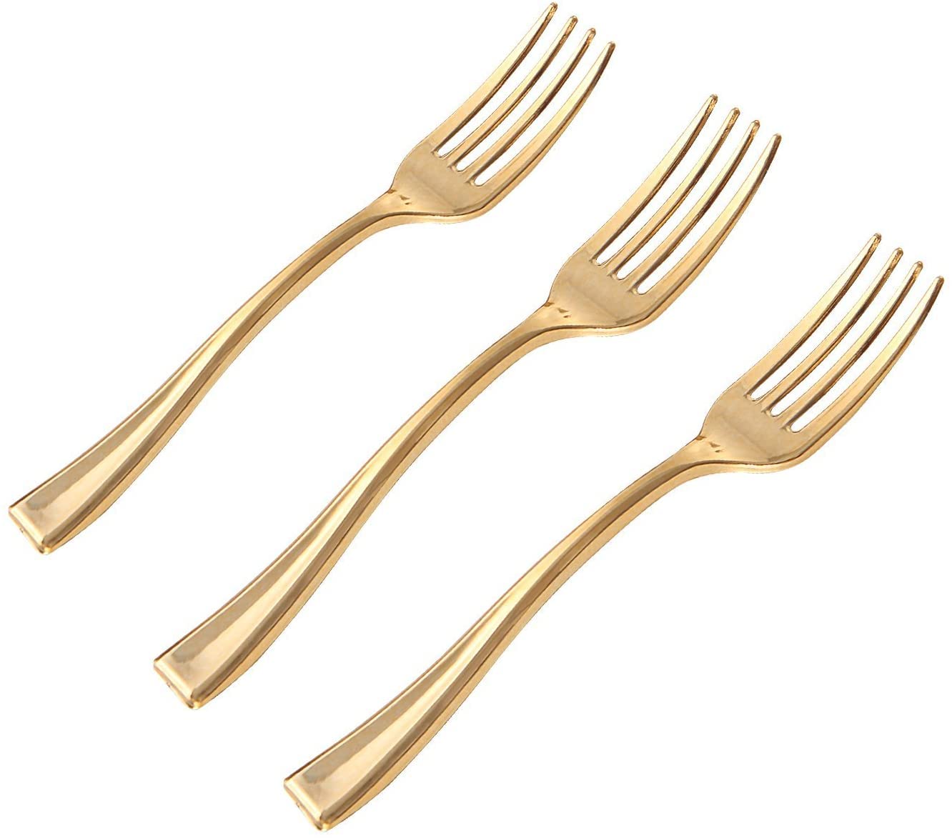 Disposable Plastic Mini Forks & Plates - 300 Forks, 60 Plates for Parties & Picnics