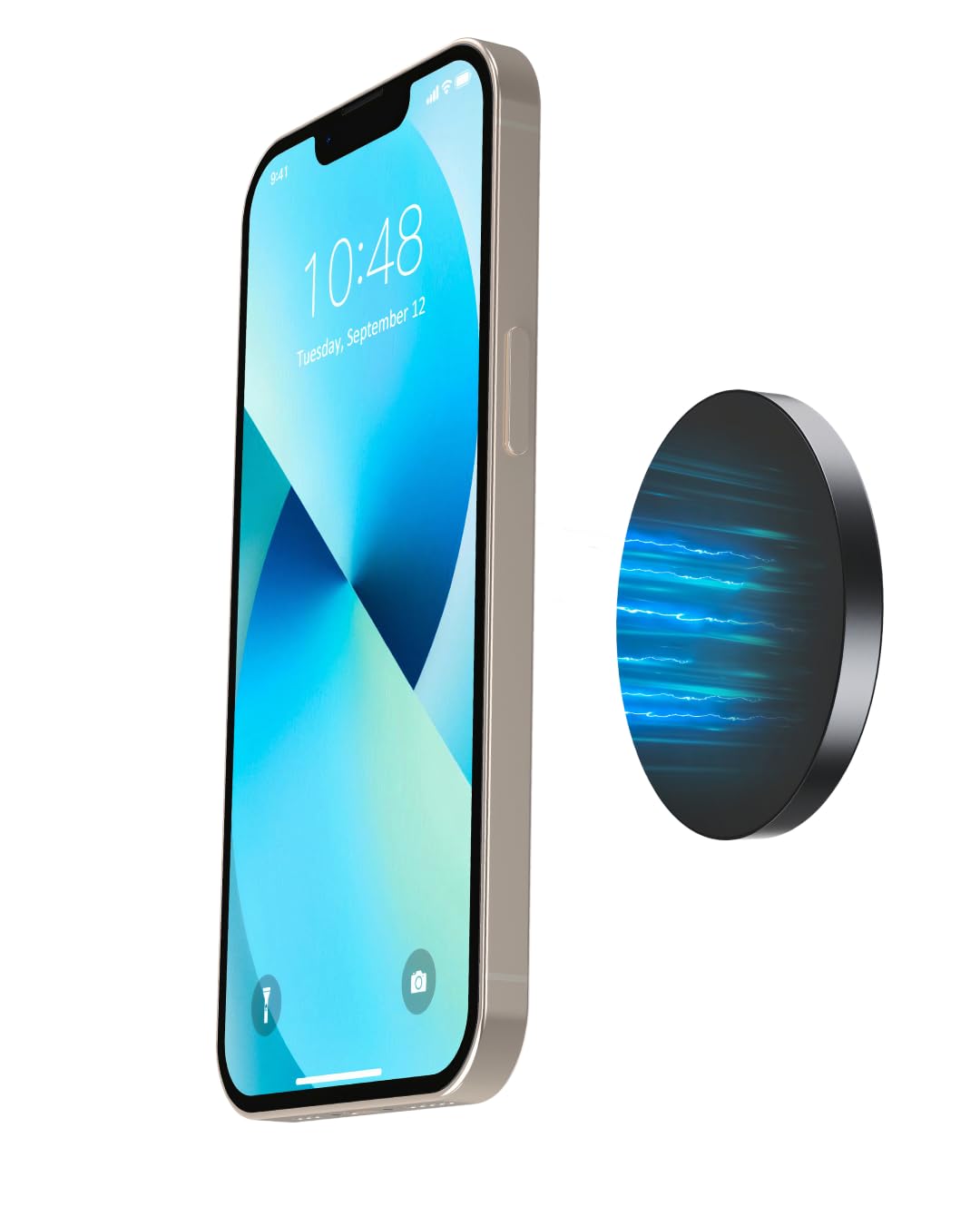 ARLIFE Sticky Magnetic Phone Wall Mount - Compatible with Magsafe iPhone 14/13/12 Mini/Pro/Max, Samsung & All Smartphones with Metal Ring - Strong Magnetic Car Dashboard & Shower Mount Holder for Home, Office, Kitchen, Bathroom Use
