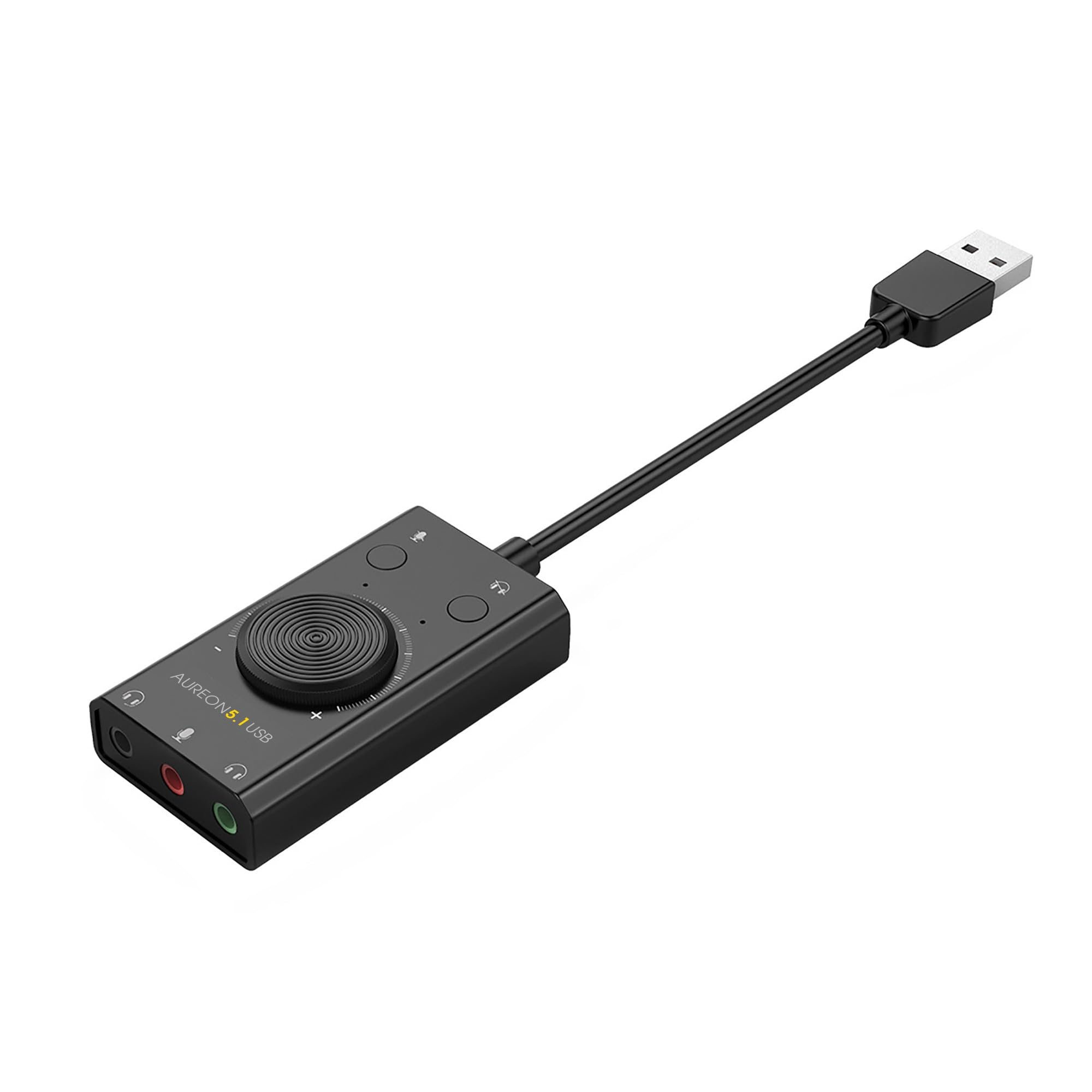TERRATEC AUREON USB 5.1 External Sound Card - 2-in-1 Audio Interface with Volume Control, Plug & Play for PC, Laptop, Tablet & MacBook - Perfect for Gaming, Streaming & Home Theater Systems