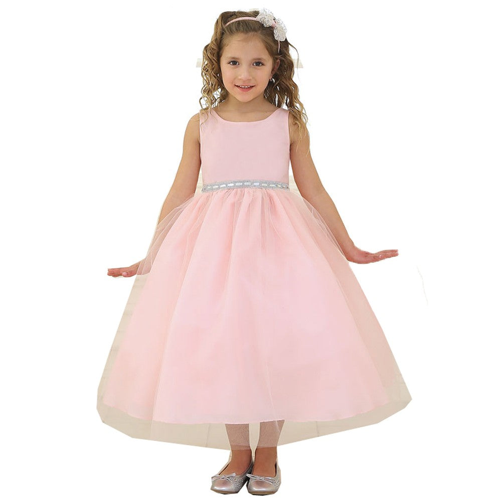 Sparkling Rhinestone Tulle Junior Bridesmaid Dress for Big Girls - Sizes 8-12 | Perfect for Weddings, Prom & Special Occasions