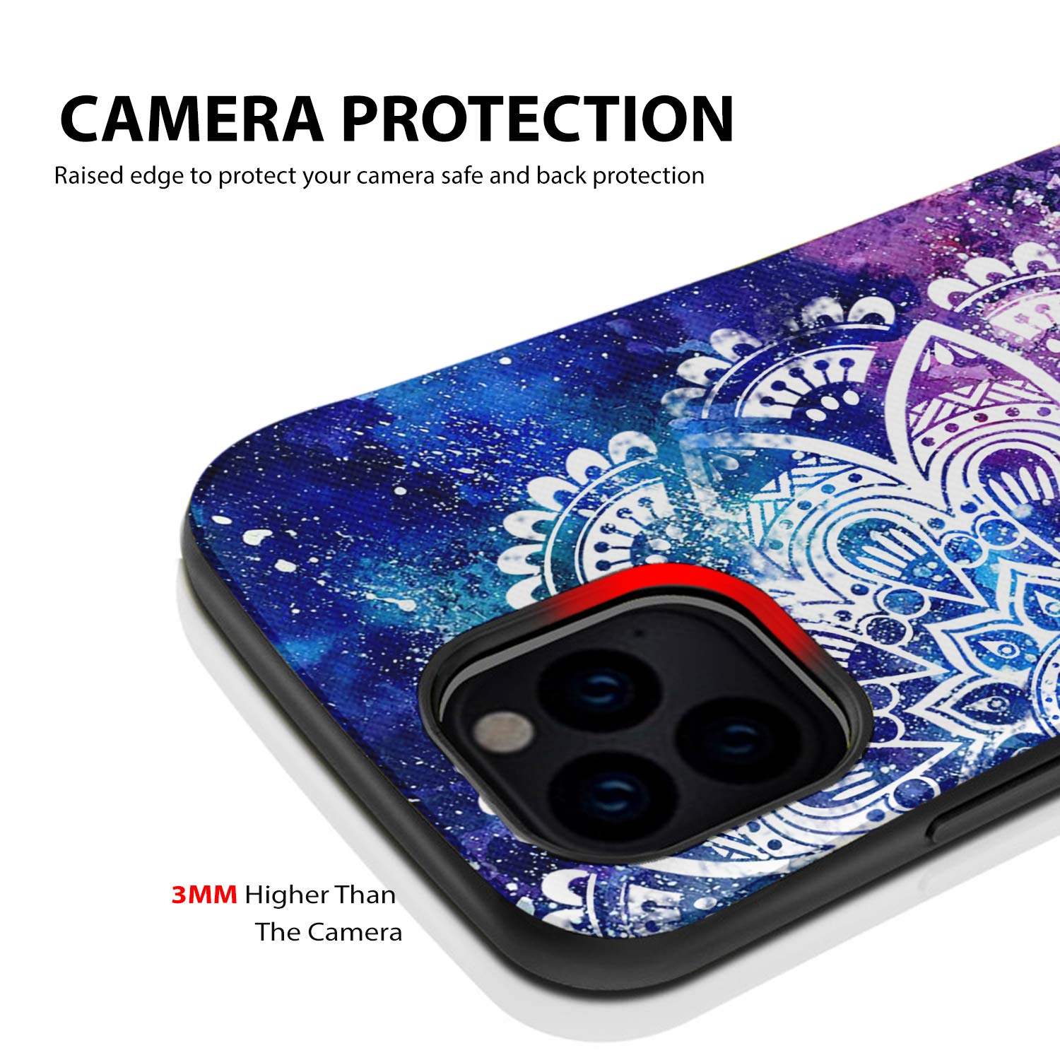 ZUSLAB iPhone 12 / iPhone 12 Pro Case - Shockproof Armor Bumper with Pattern Design, Heavy Duty Protective Cover (Nebula Mandala) - Perfect for Outdoor Activities, Travel & Daily Protection
