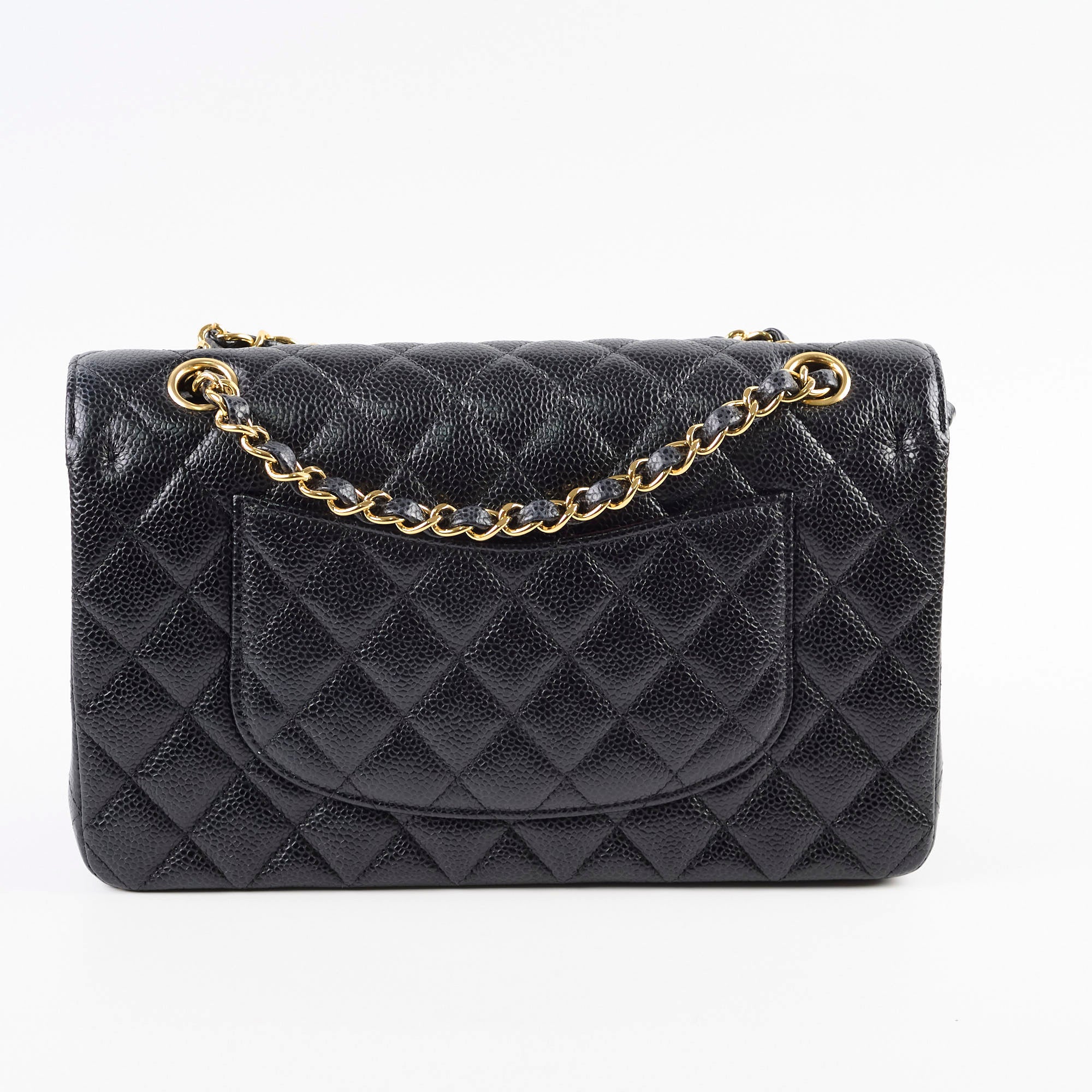 Chanel Medium/Large Caviar Double Classic Flap Black Handbag - Luxury Designer Shoulder Bag for Women | Perfect for Work, Evening Events & Special Occasions