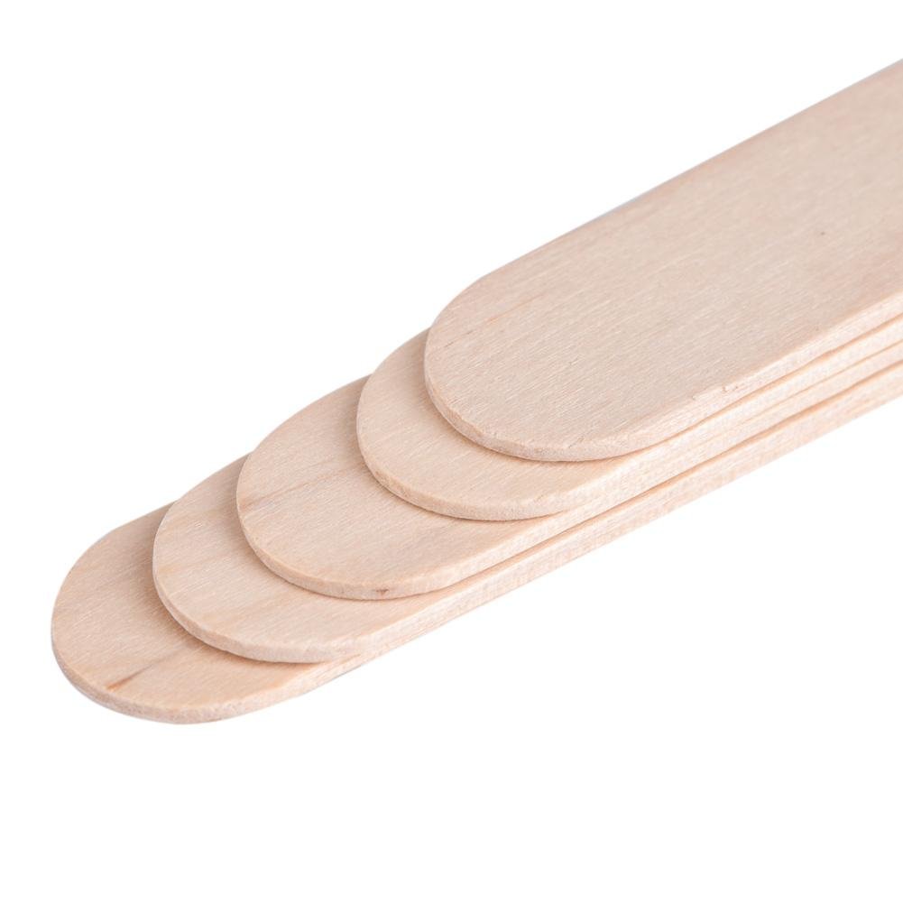 100Pcs Disposable Wooden Waxing Sticks - Wax Spatula Applicator & Tongue Depressor for Hair Removal, DIY Crafts, and Medical Use - Perfect for Salons, Spas, and Home Waxing Kits