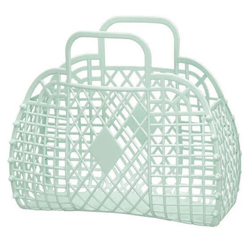 80s Retro Jelly Purse - Vintage Beach Bag for Kids & Women, Summer Plastic Storage Bag, Cute Halloween Gift Basket, Wedding Flower Girl Accessory, Bachelorette Party Favors (Sea Green) - Perfect for Beach Outings, Pool Parties, Bridal Showers & Birthday Gifts