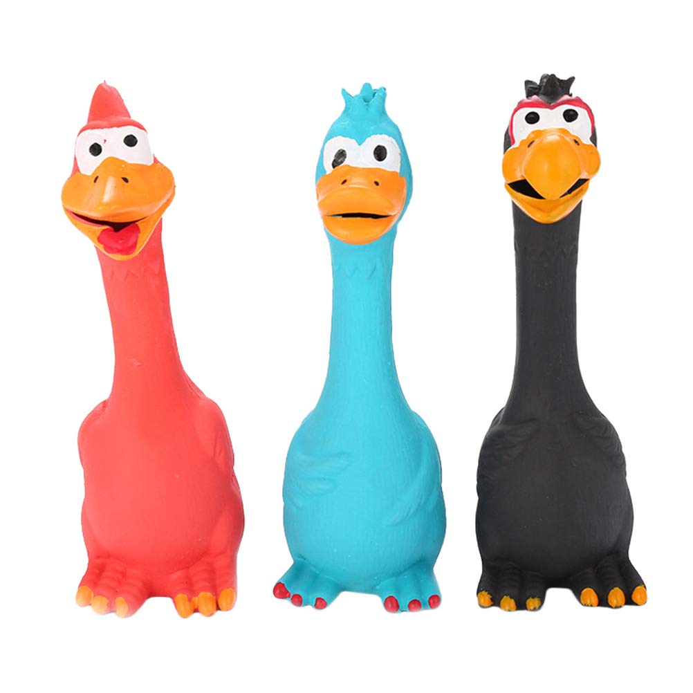 3pcs Squeaky Dog Toys - Funny Screaming Chicken Chew Toys for Small & Medium Dogs, Durable Soft Plush Bite-Resistant Pet Supplies for Playtime & Training (Cartoon Design) - Perfect for Indoor & Outdoor Fun, Fetch Games, and Teething Puppies