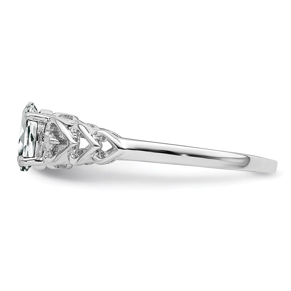 925 Sterling Silver White Topaz & Diamond Solitaire Ring for Women - Size 10 | Elegant Engagement, Wedding, Anniversary Jewelry Gift | Diamond2Deal