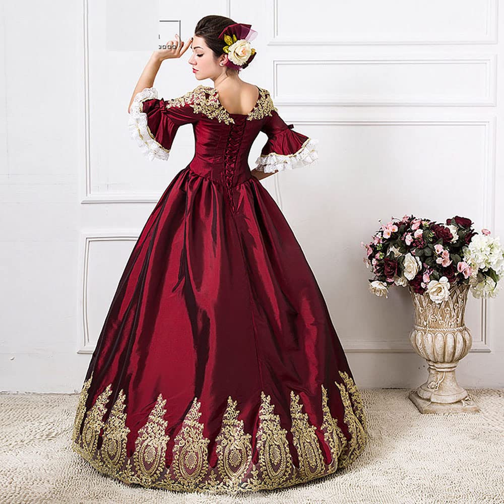 Victorian Renaissance Queen Dress for Women - Elegant Long Party Costume & Rococo Masquerade Ball Gown | Perfect for Cosplay, Halloween, Themed Parties & Historical Reenactments