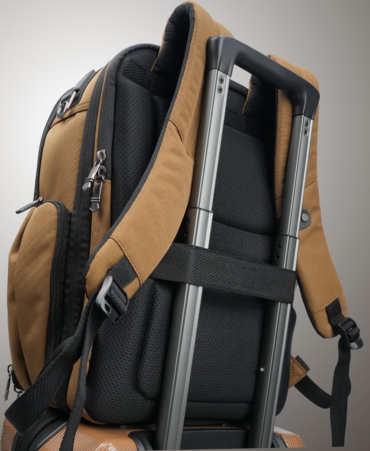 WELKINLAND 20-Pocket Expandable Travel Backpack for Men - 16-Inch Laptop Carry-On Backpack with Trolley Sleeve & Shoe Compartment - Perfect for Business Trips, Air Travel & Weekend Getaways