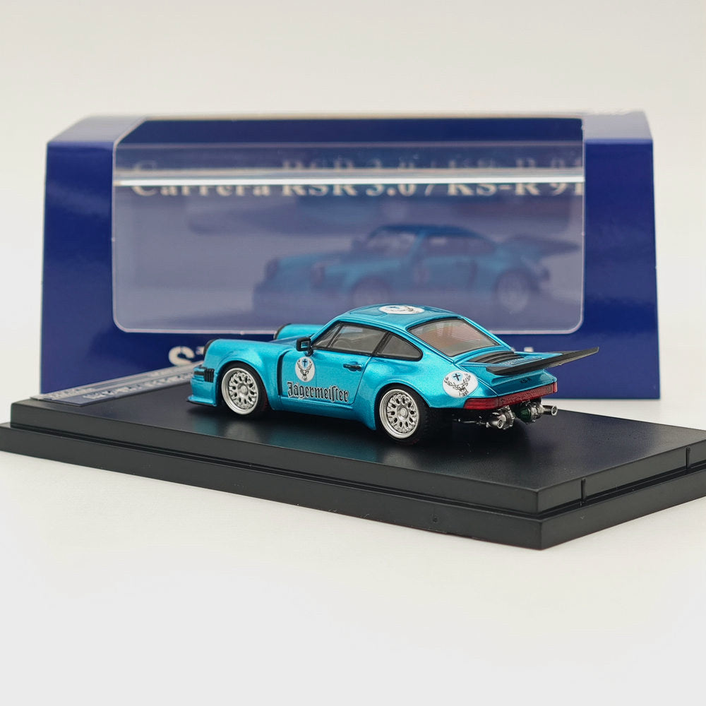 1/64 Scale Diecast Model Car - Porsche 911 Carrera RSR 3.0 Blue Collectible - KS R Series for Car Enthusiasts & Display Collection - Perfect for Home Decor, Office Display, and Gift Giving