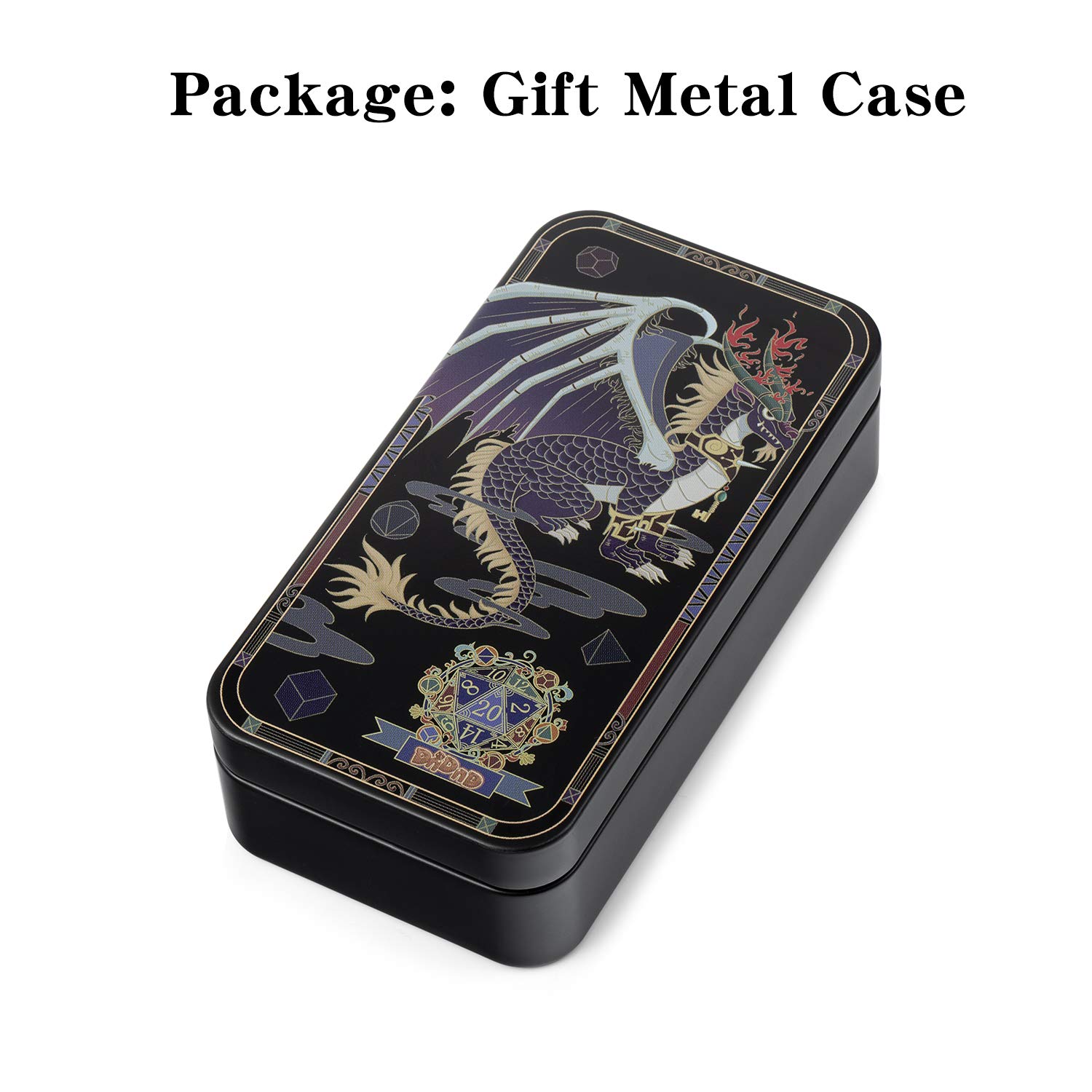 7PCS Ancient Design Brass DND Metal Dice Set with Premium Metal Box - Perfect for Dungeons & Dragons, Tabletop RPG Games, and Collectors (Dungeon Master Accessories)