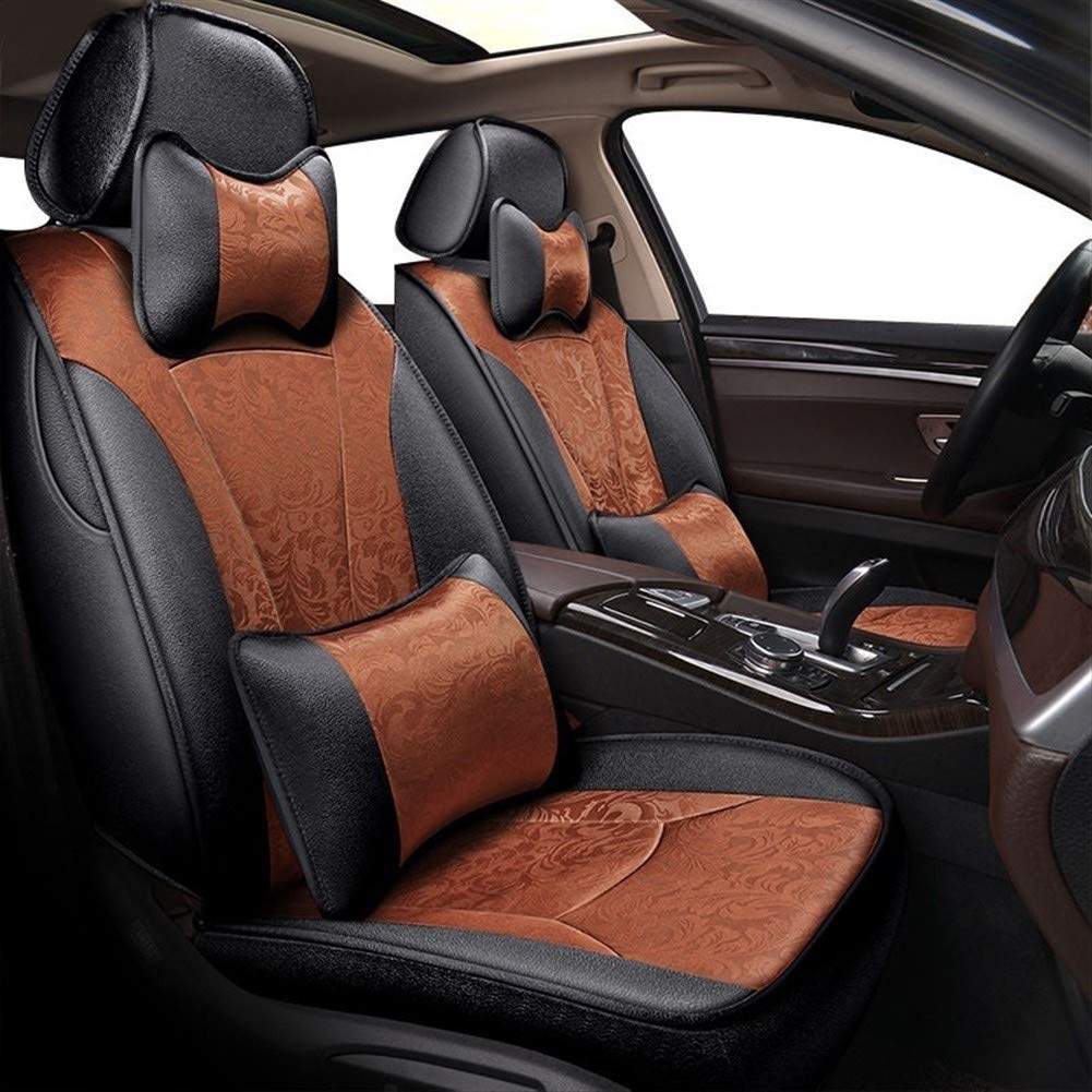 Premium Custom PU Leather Car Seat Covers Full Set with Flax Lining - Universal Fit for Subaru Tribeca, Forester, Impreza, XV, Outback & Legacy (2017 Models) | Durable Seat Protector & Cushion Accessories | Perfect for Road Trips, Commuting & Family Protection (Color 9)