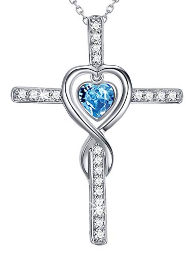 D. March Birthstone Aquamarine Necklace
