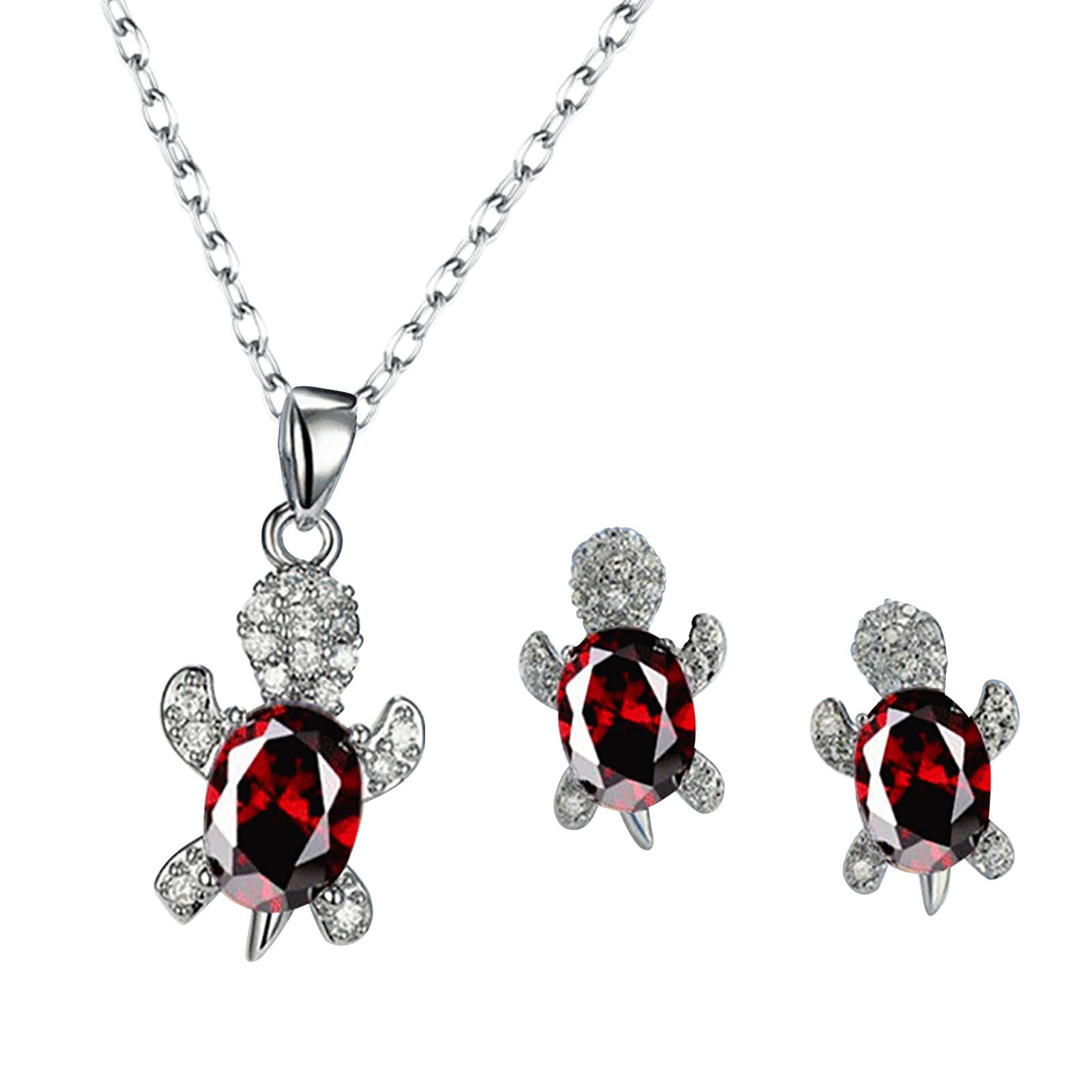 Elegant Women's Wedding Jewelry Set - Turtle Necklace & Earrings Animal Theme Jewelry Gift for Bridesmaids, Perfect for Weddings, Anniversaries & Special Occasions