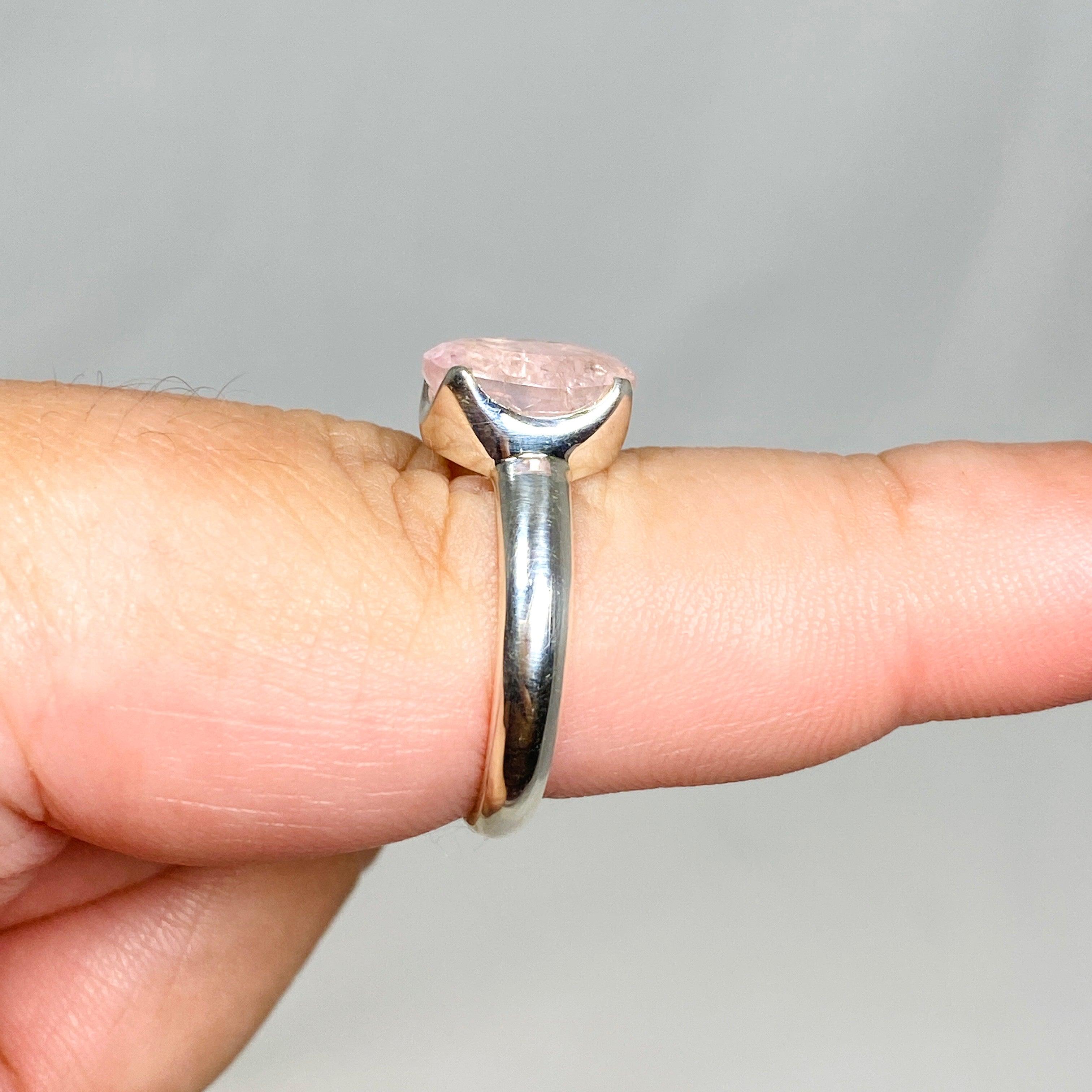 Morganite Faceted Oval Ring Size 9.5 PRGJ439 - Elegant Pink Gemstone Jewelry for Women, Perfect for Engagement, Wedding & Anniversary Gifts