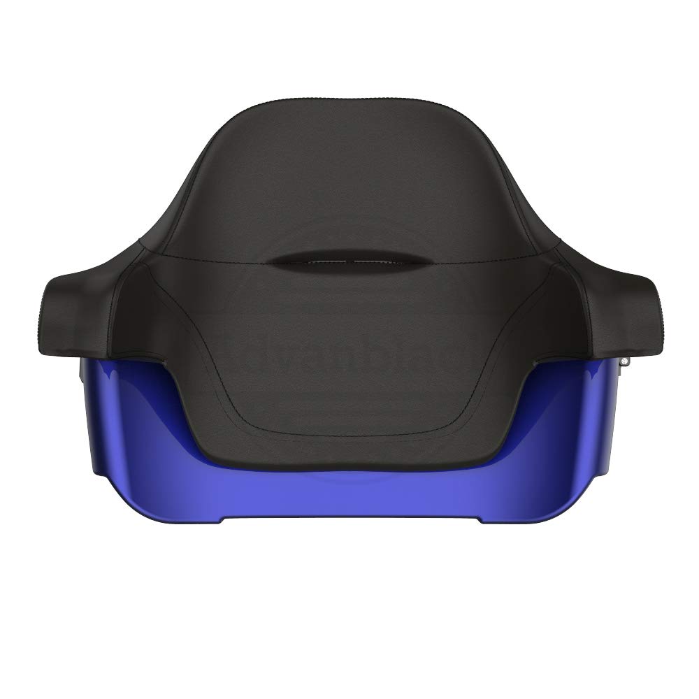 Premium Moto Onfire King Tour Pack & Backrest Pad - Compatible with Harley Touring, Street Glide, Road King, Road Glide Special (2009-2023) - Zephyr Blue | Enhanced Comfort for Long-Distance Motorcycle Rides & Road Trips