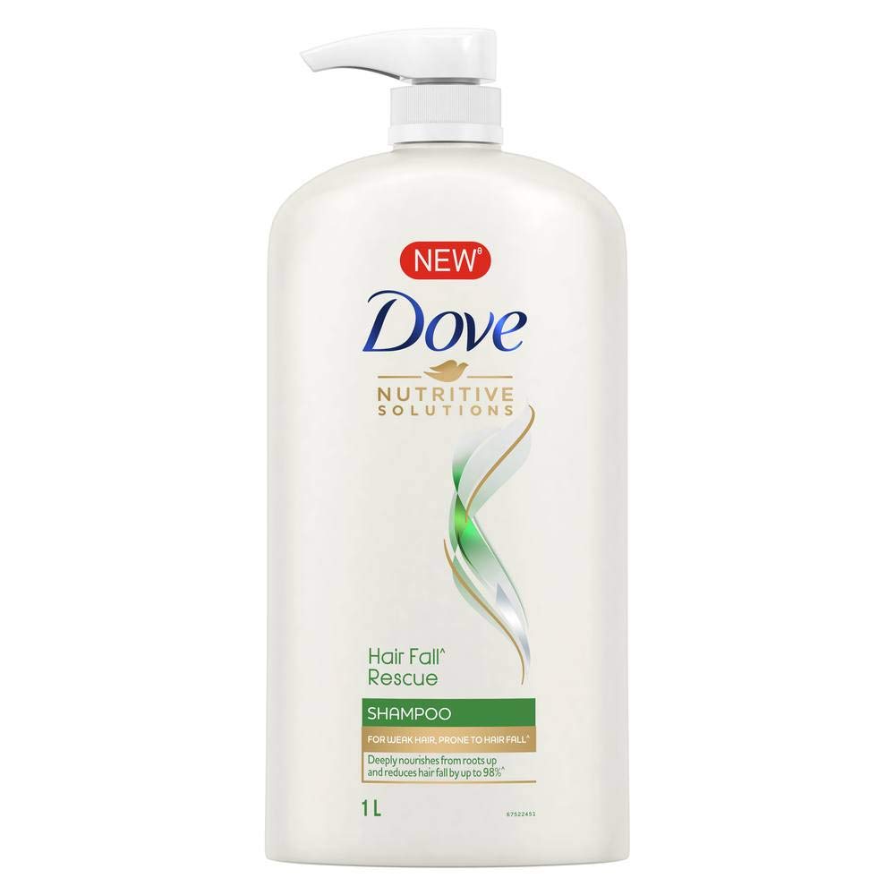 Dove Hair Fall Rescue Shampoo 1L & Intense Repair Shampoo 650ml - Anti Hair Loss & Damaged Hair Treatment for Women & Men - Daily Moisturizing & Strengthening Hair Care Set for Home Use