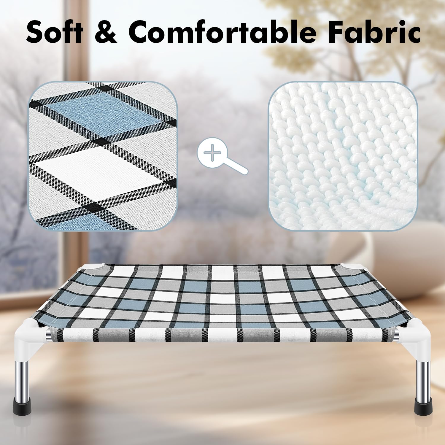 Elevated Dog Bed - Raised Cooling Pet Bed for Small & Medium Dogs - Breathable Mesh Design for Indoor & Outdoor Use - Perfect for Home, Yard, Camping & Travel