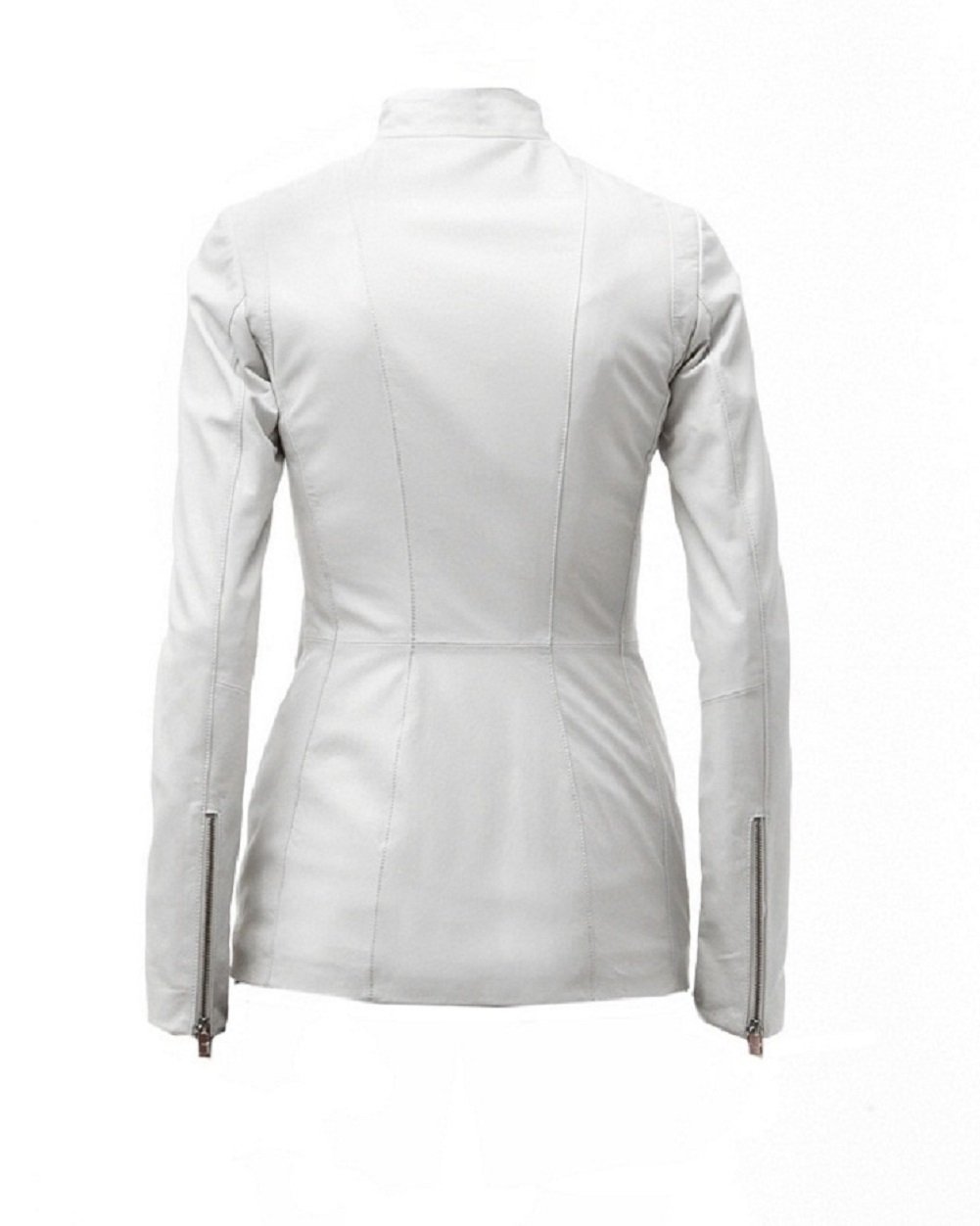 Women's White Genuine Leather Jacket with Rose Embroidery - Stylish Biker Jacket for Casual Outings, Date Nights & Fall Fashion