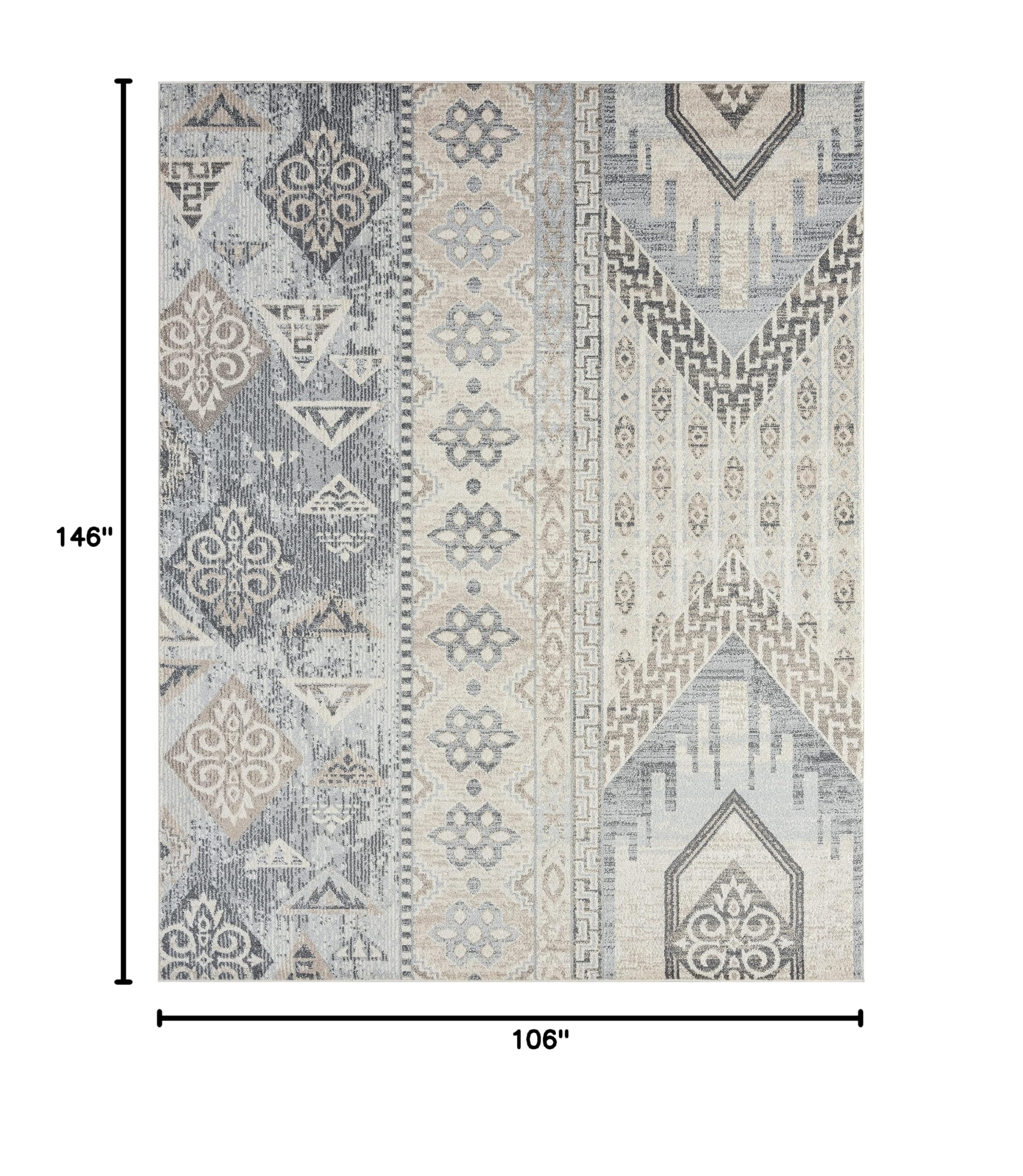 Tayse Jenna Cream 9x12 Rectangle Area Rug - Transitional Abstract Design for Living Room, Bedroom & Dining Room | Soft & Durable Home Decor for Cozy Spaces