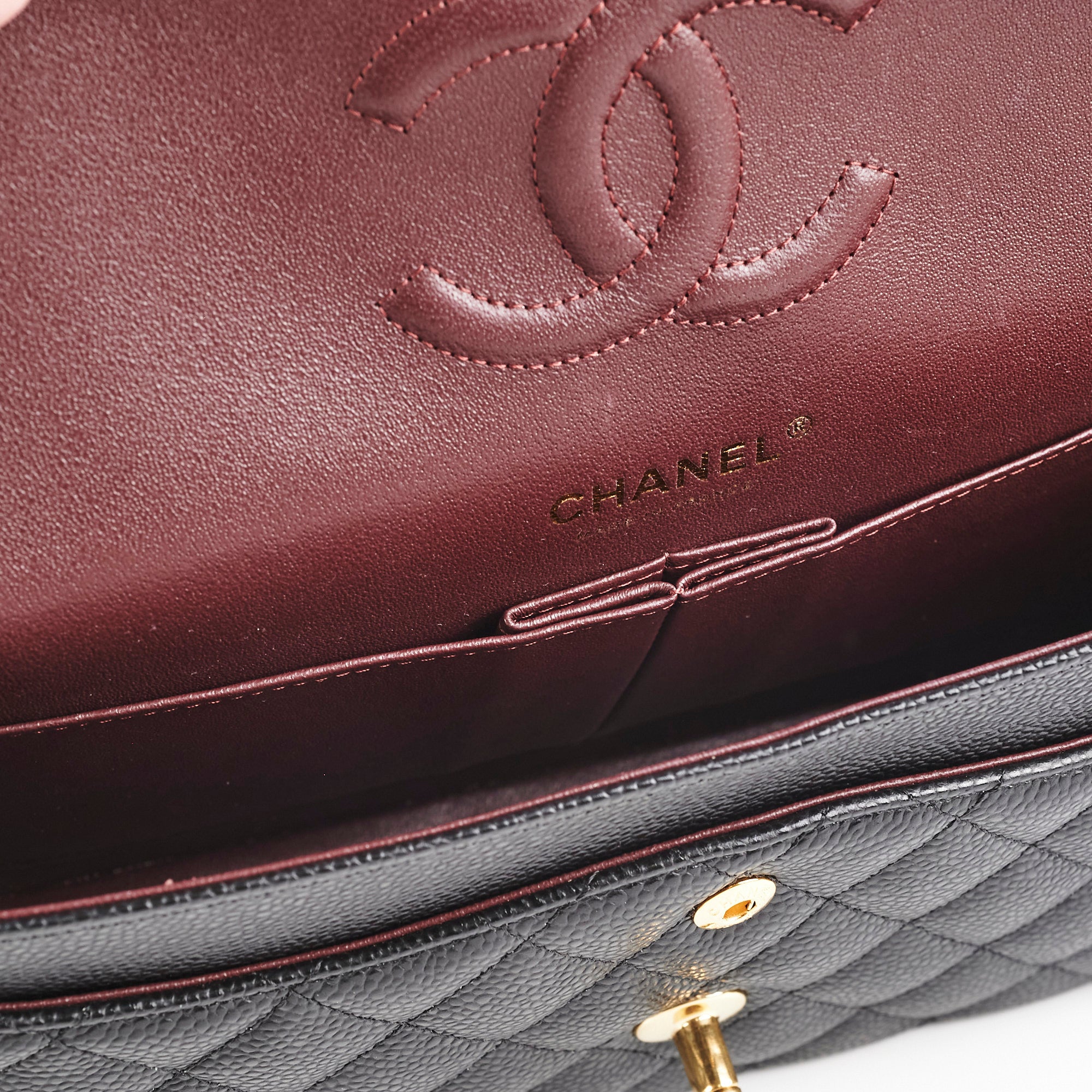 Authentic Chanel Caviar Medium/Large Double Classic Flap Bag Black 2022 - Luxury Handbag for Women, Perfect for Work, Evening Events & Special Occasions