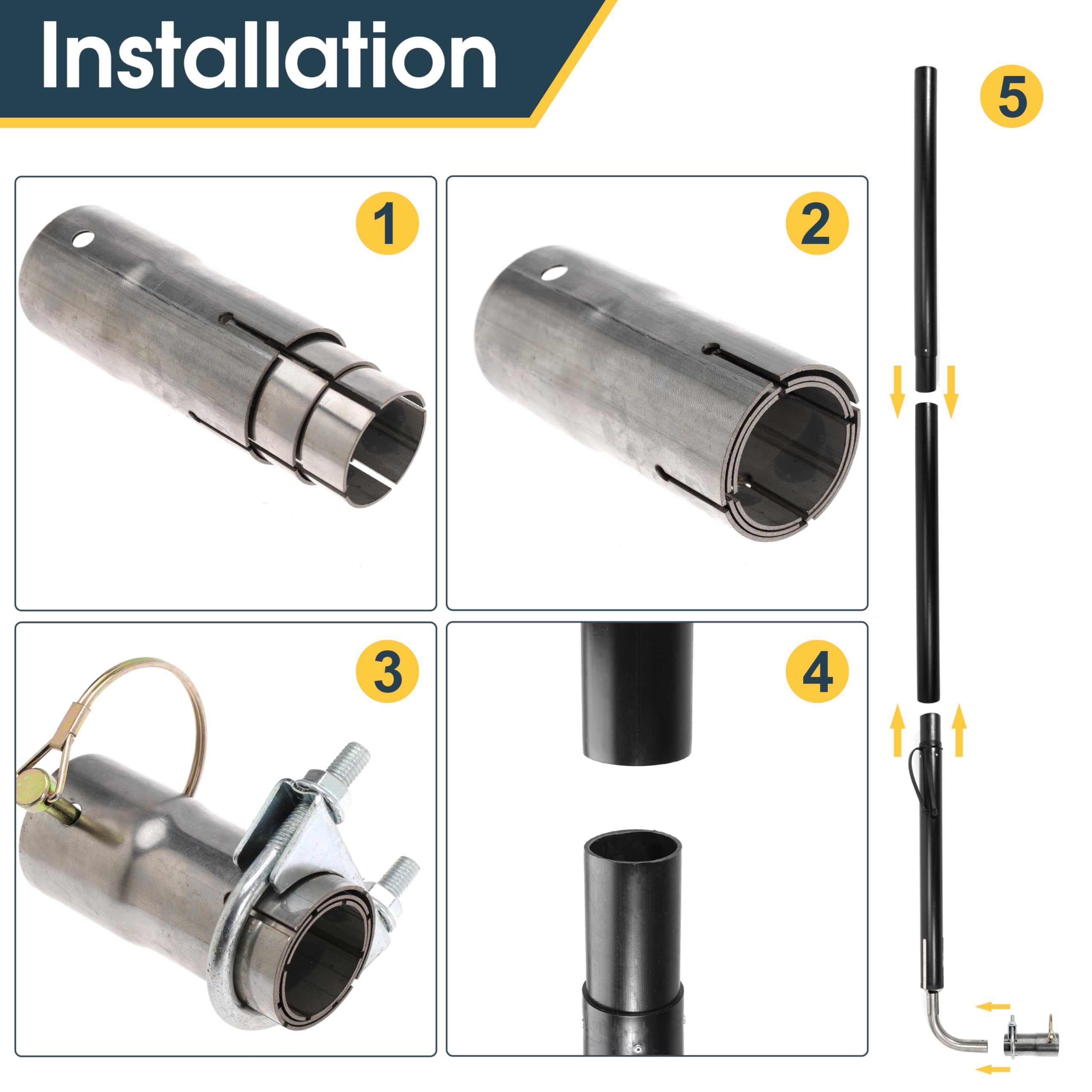 RV Generator Exhaust Extension Kit - Replacement for 44461 Pipe Extension | Durable RV Generator Exhaust Venting System | Perfect for Camping, Boondocking & Outdoor Adventures