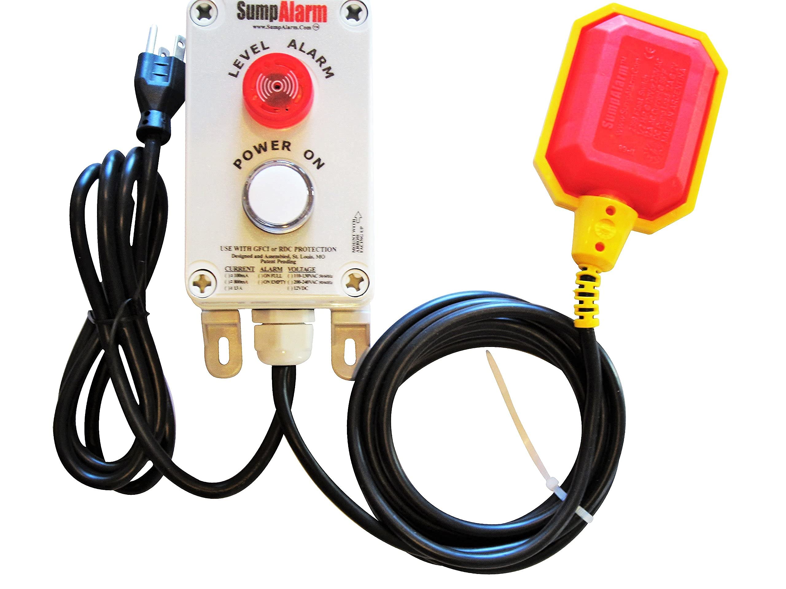 WiFi Water Sensor & Wireless Sump Pump Alarm - 10ft Float Switch for Indoor/Outdoor Use | Weatherproof Water Leak Detector with Email Alerts, Audible Alarm & Cloud Backup | Ideal for Basement, Laundry Room & Smart Home Protection