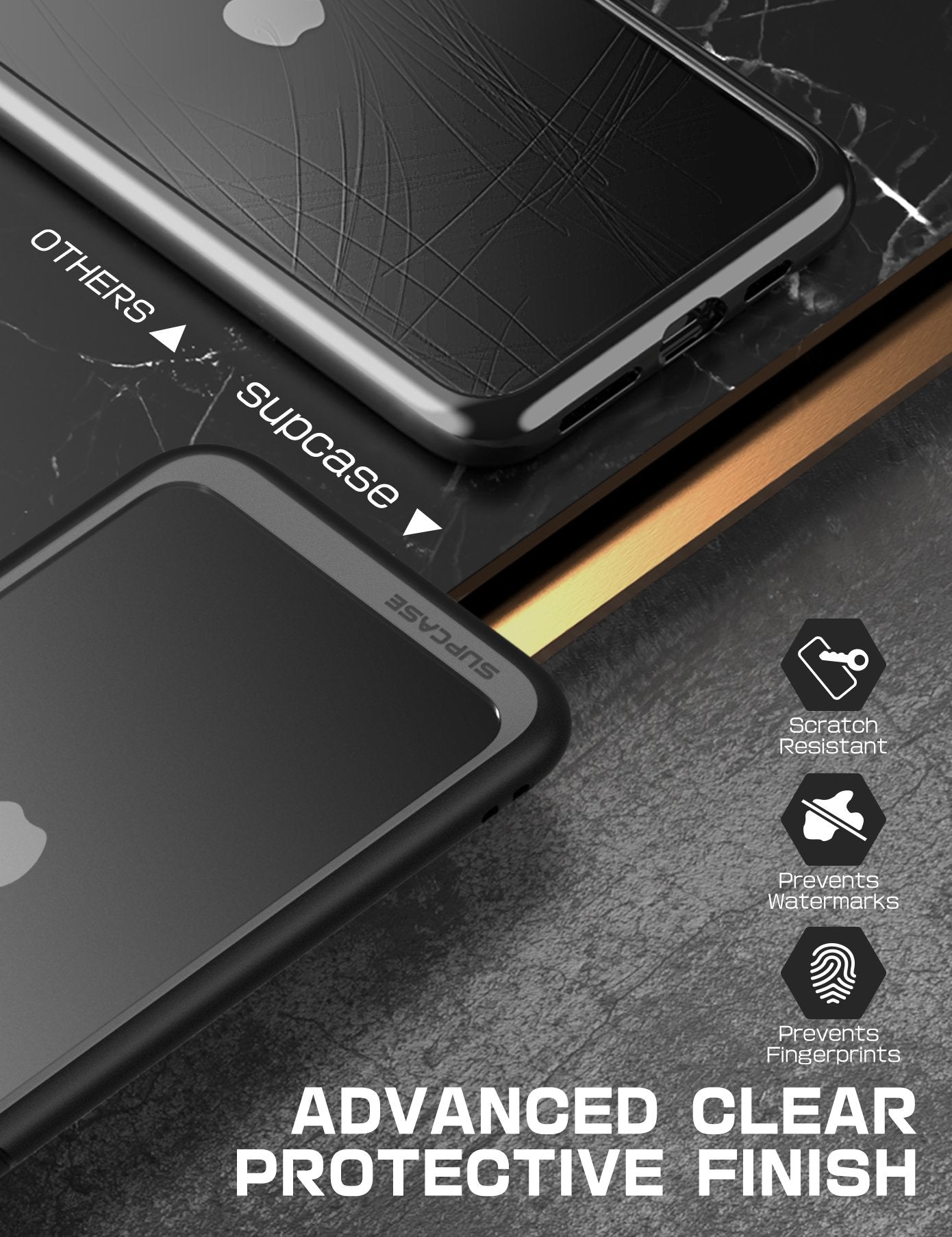 Apple iPhone SE (2020/2022) Case - SupCase Unicorn Beetle Style Slim Protective Cover with Clear Back & Black Bumper - Perfect for Everyday Use, Work, and Outdoor Activities