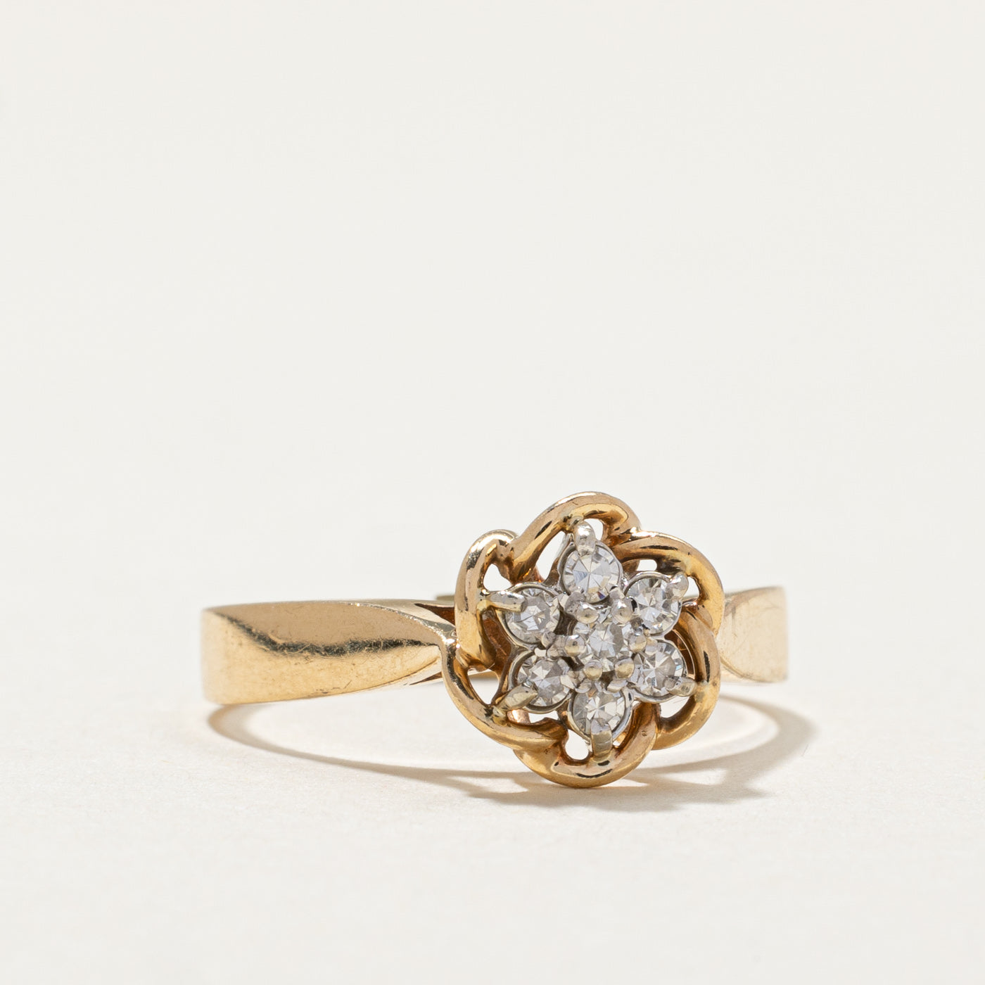 0.13ctw Diamond Cluster Ring - Size 6 | Elegant Wedding Band, Anniversary Gift for Her, Perfect for Engagement & Special Occasions