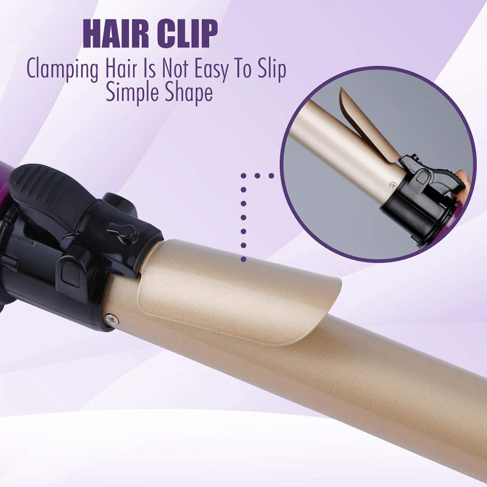 Automatic Rotating Hair Curling Iron - 360° Self-Rotating Curling Wand with Adjustable Temperature for Salon-Quality Waves & Curls - Perfect for Home Styling, Parties & Special Occasions