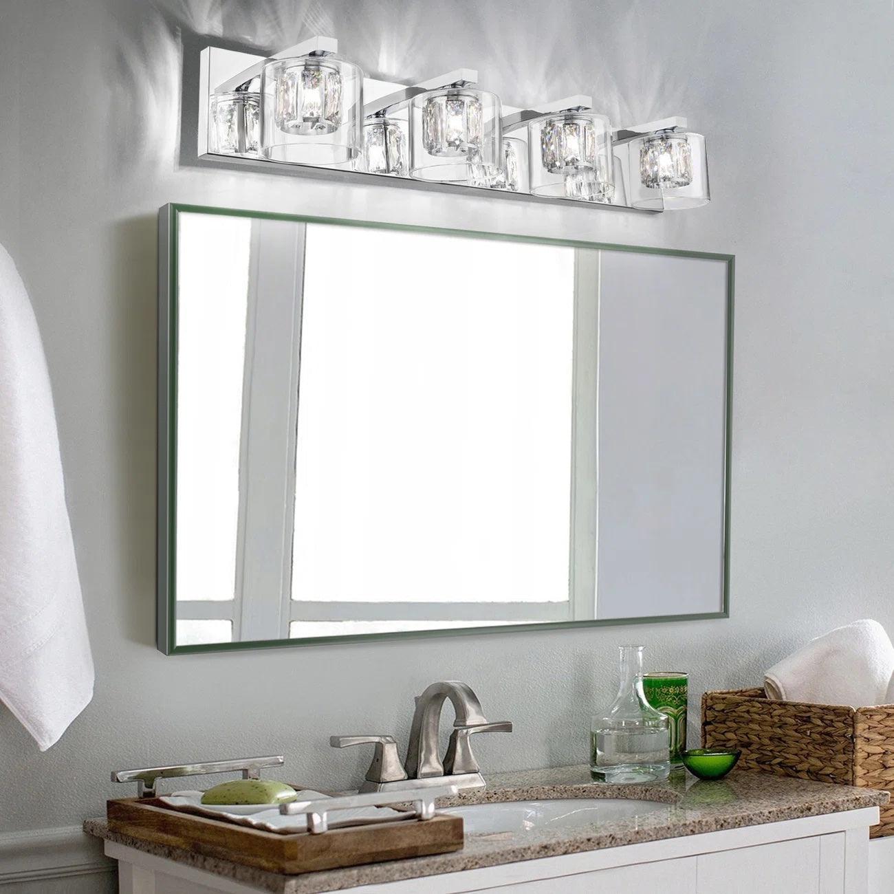 Kolt Modern 4-Light Bathroom Vanity Light Fixture - Brushed Nickel Finish for Bathroom Mirror Lighting, Perfect for Modern Home Decor and Vanity Makeup Area