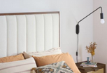 Tay White Boucle Bed Frame - Modern Upholstered Platform Bed with Solid Wood Legs for Bedroom, Guest Room & Dorm